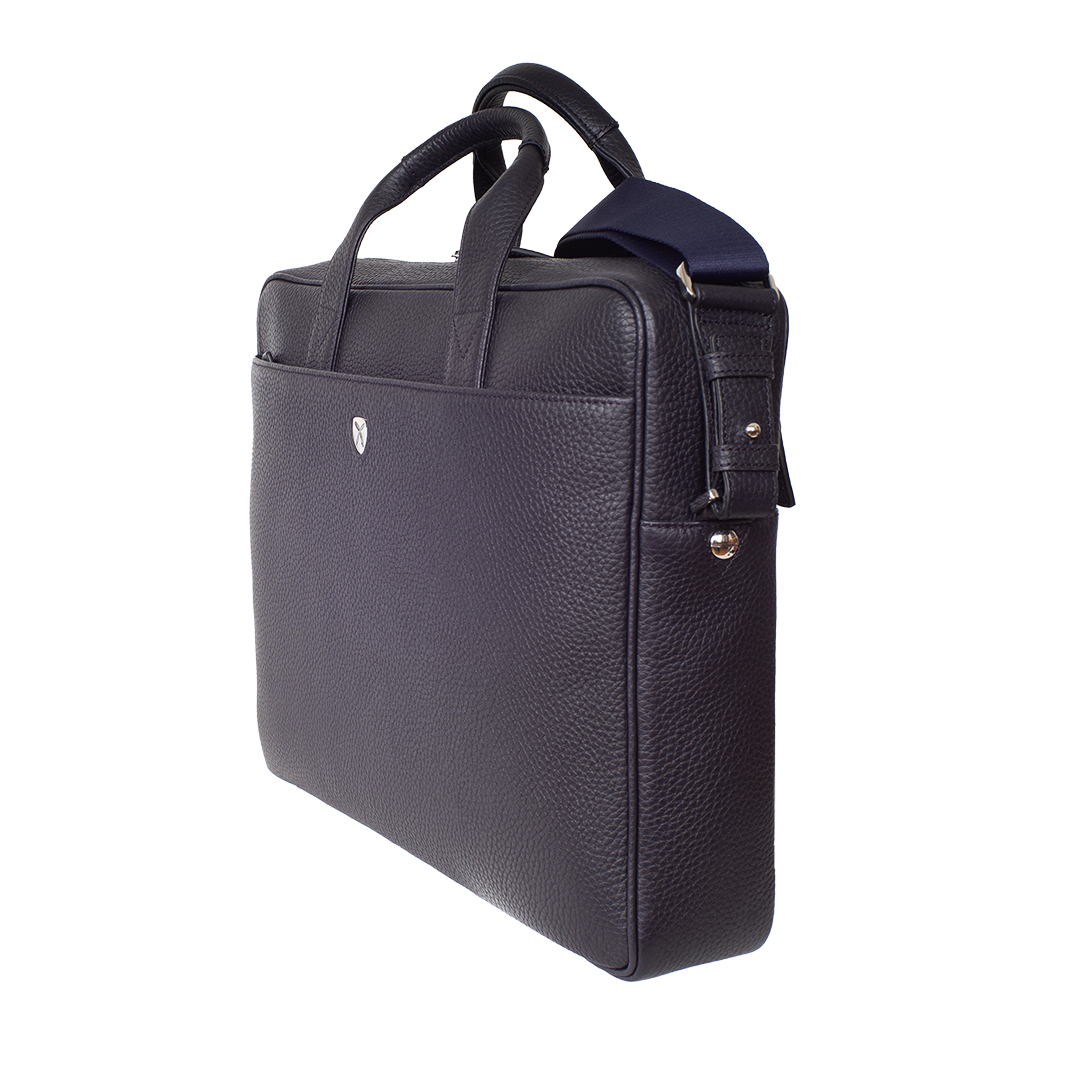 Businesstasche Laptoptasche  15 Zoll geprägtes Leder blau - Corf Offermann
