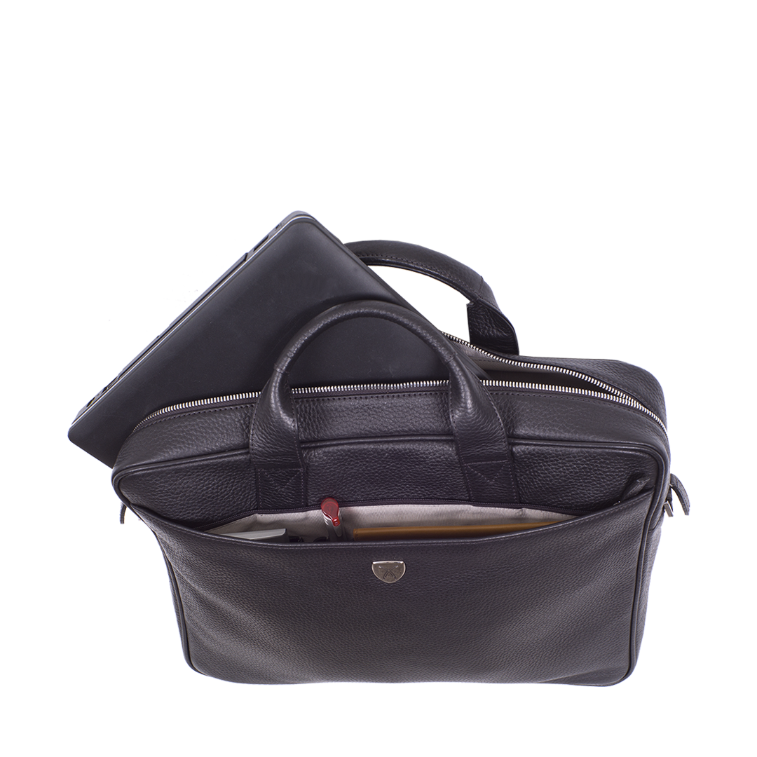 Businesstasche Laptoptasche  15 Zoll geprägtes Leder blau - Corf Offermann