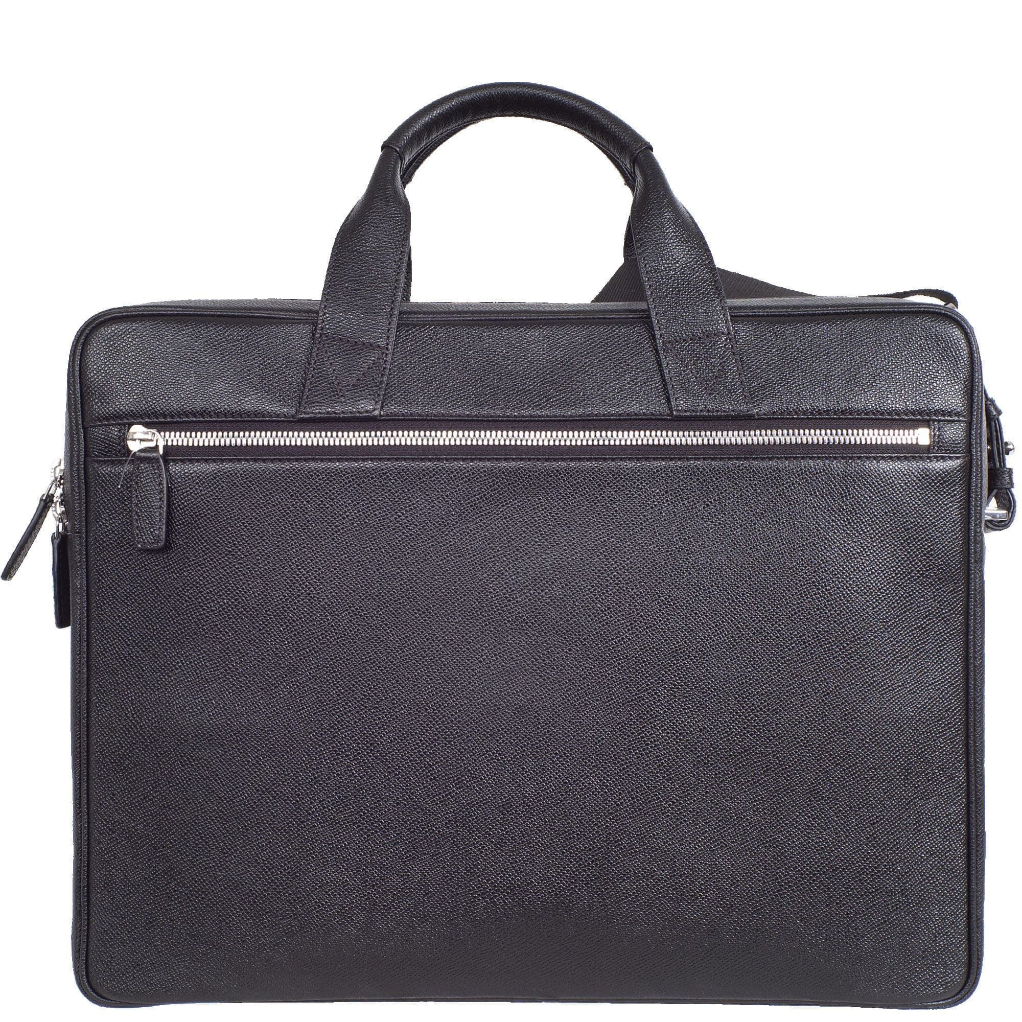 Businesstasche Laptoptasche 15 Zoll geprägtes Leder schwarz 2 große Fächer - Corf Offermann