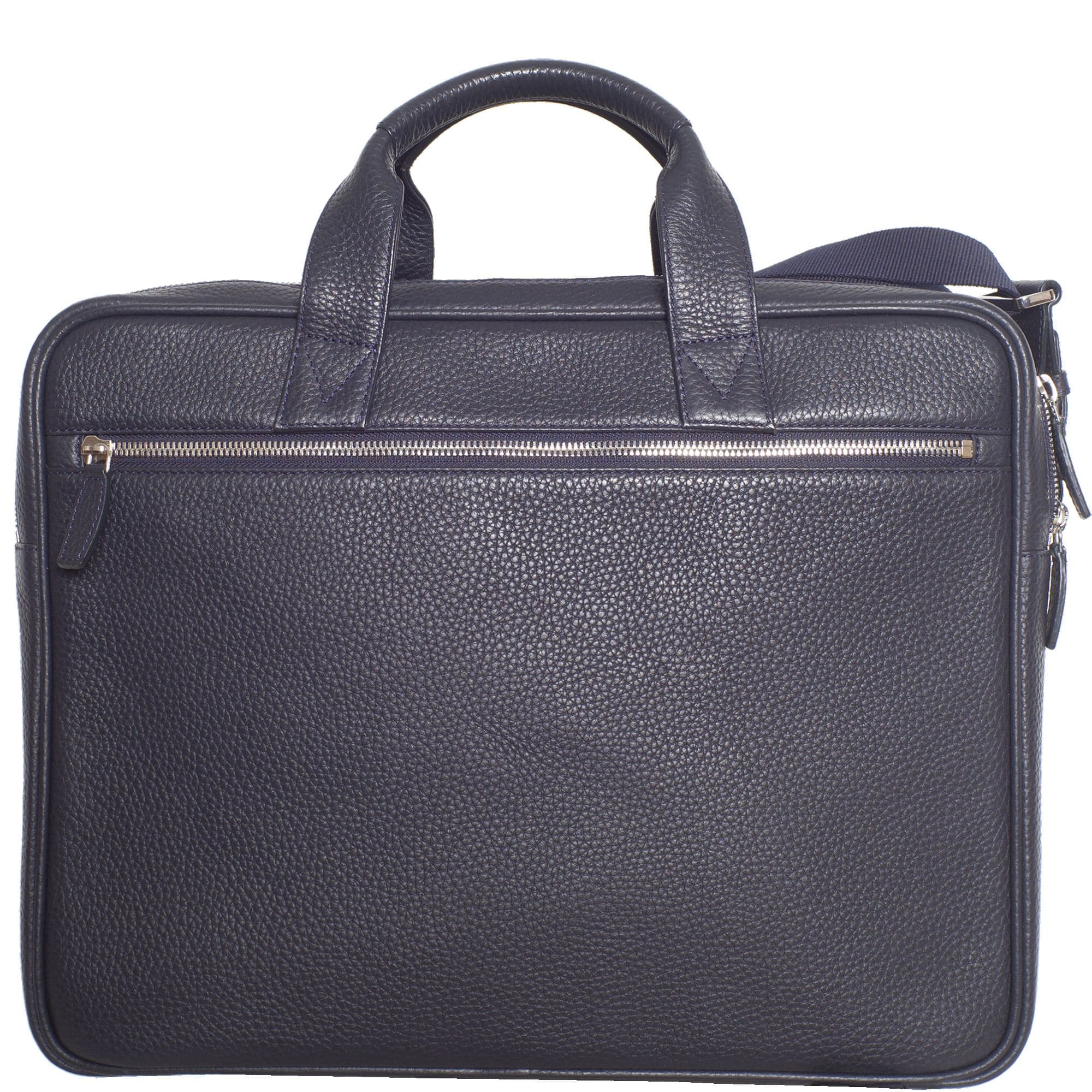 Businesstasche Laptoptasche 15 Zoll leicht genarbtes Leder blau 2 große Fächer - Corf Offermann