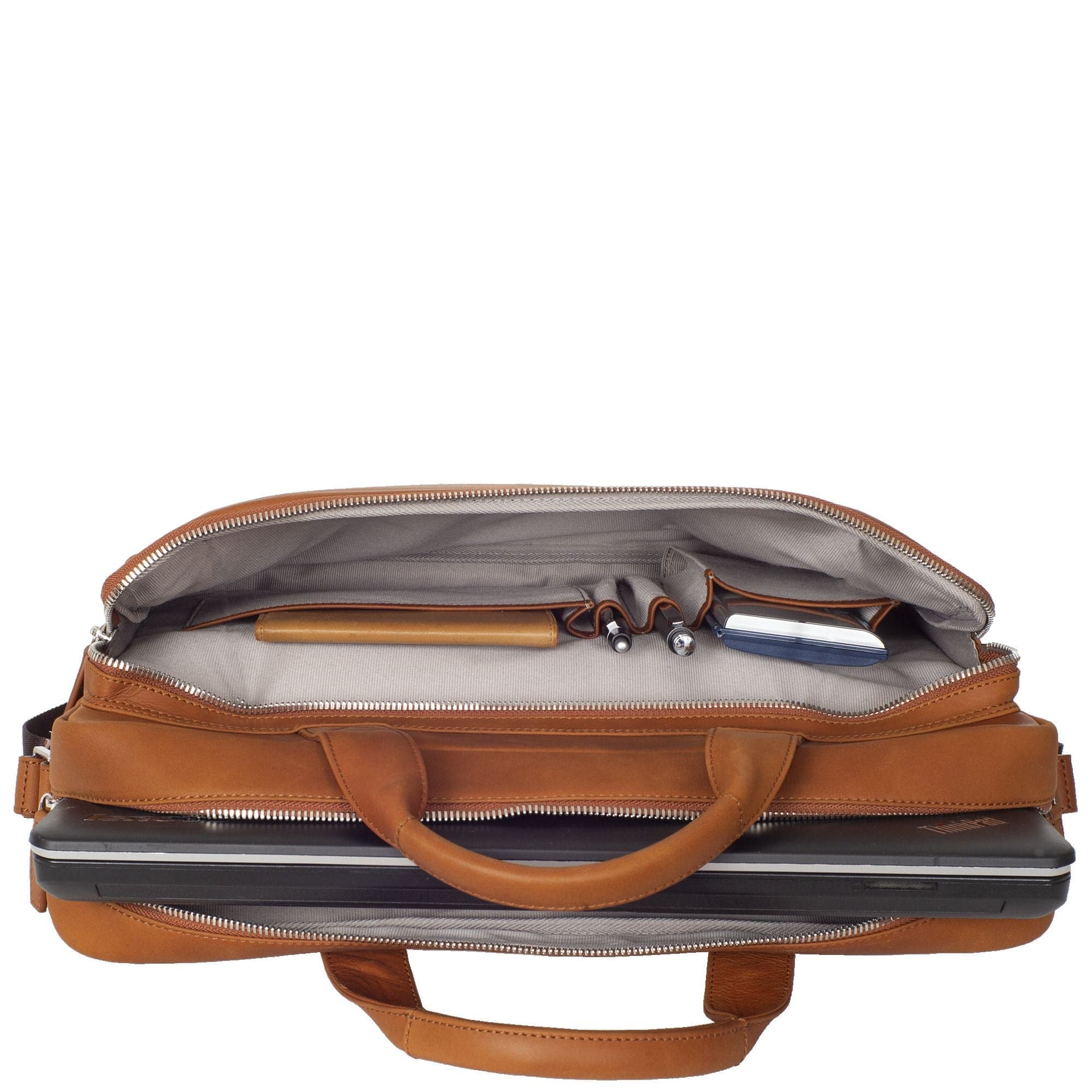 Businesstasche Laptoptasche 15 Zoll Leder cognac - Corf Offermann