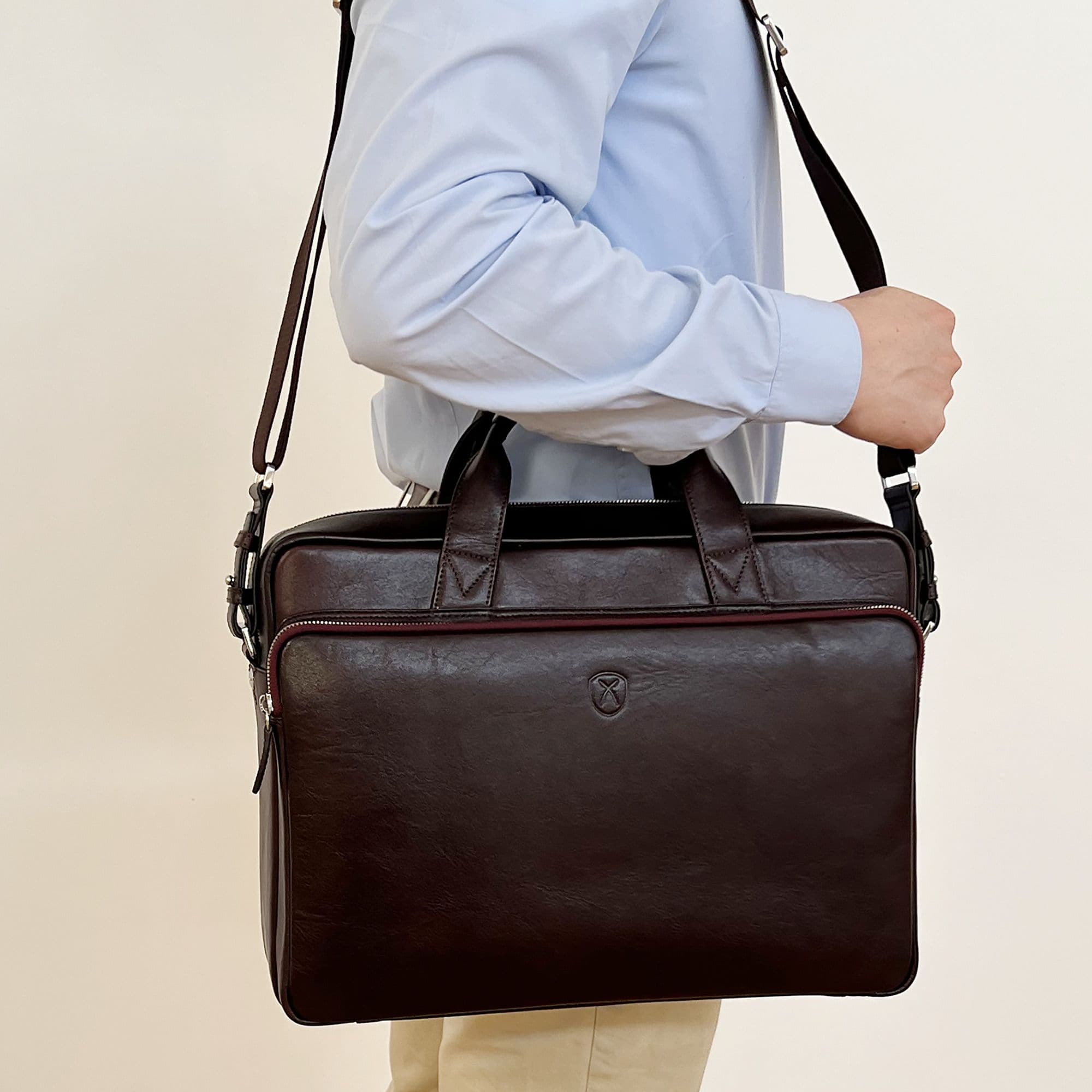 Businesstasche Laptoptasche 15 Zoll Leder bordeaux - Corf Offermann