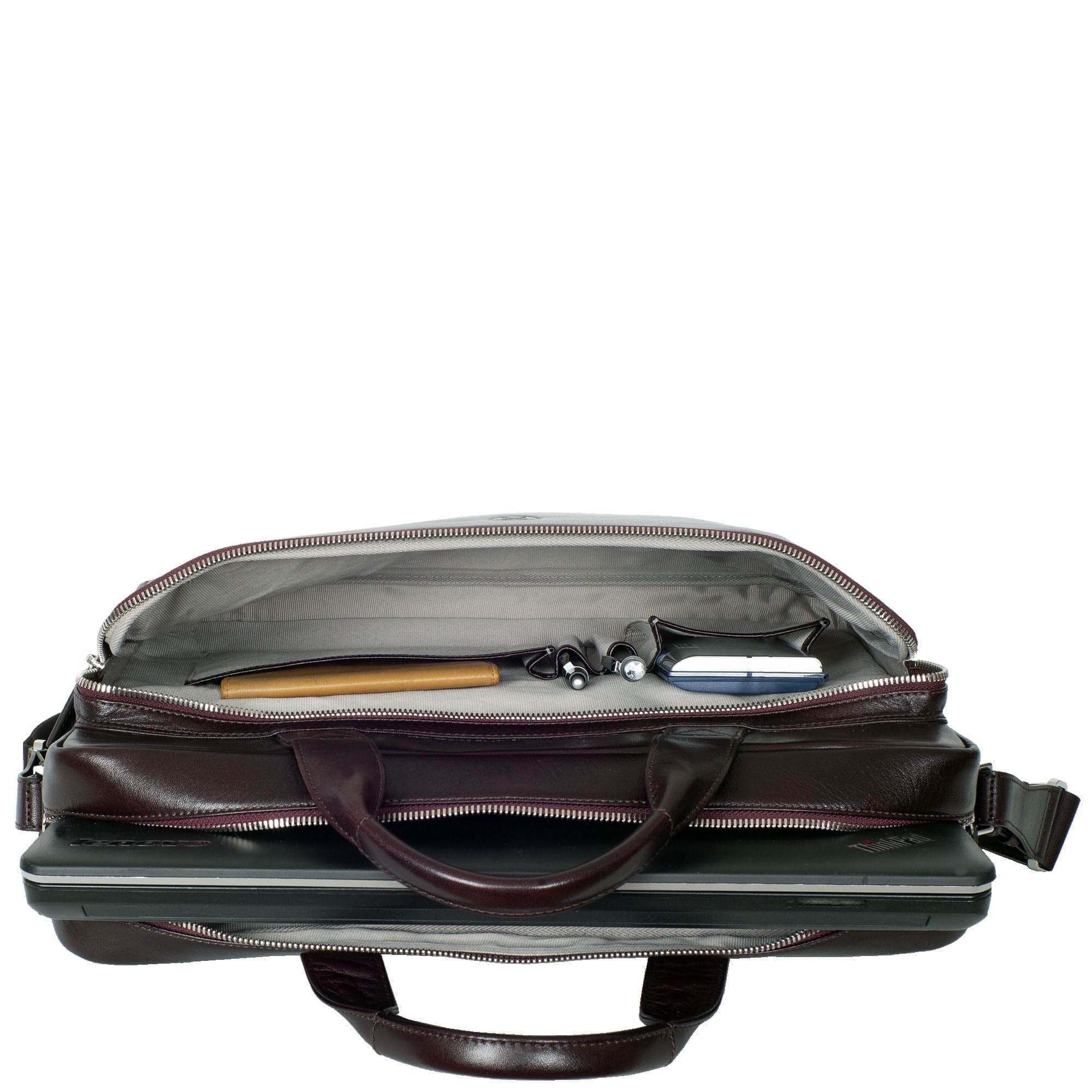 Businesstasche Laptoptasche 15 Zoll Leder bordeaux - Corf Offermann