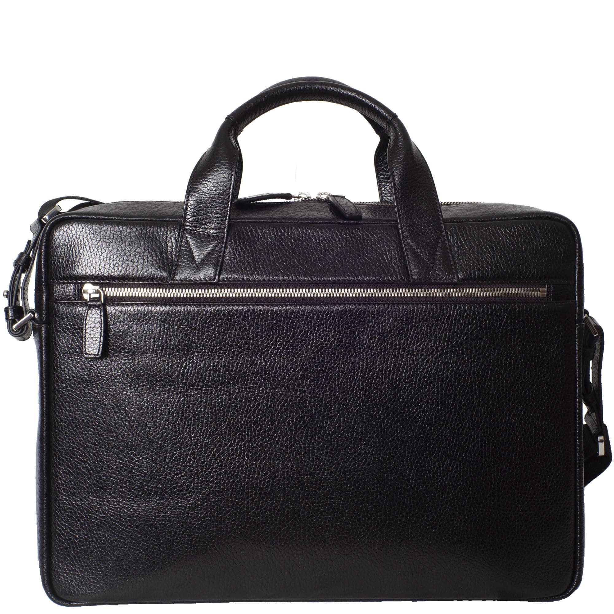 Businesstasche Laptoptasche 15 Zoll leicht genarbtes Leder schwarz - Corf Offermann
