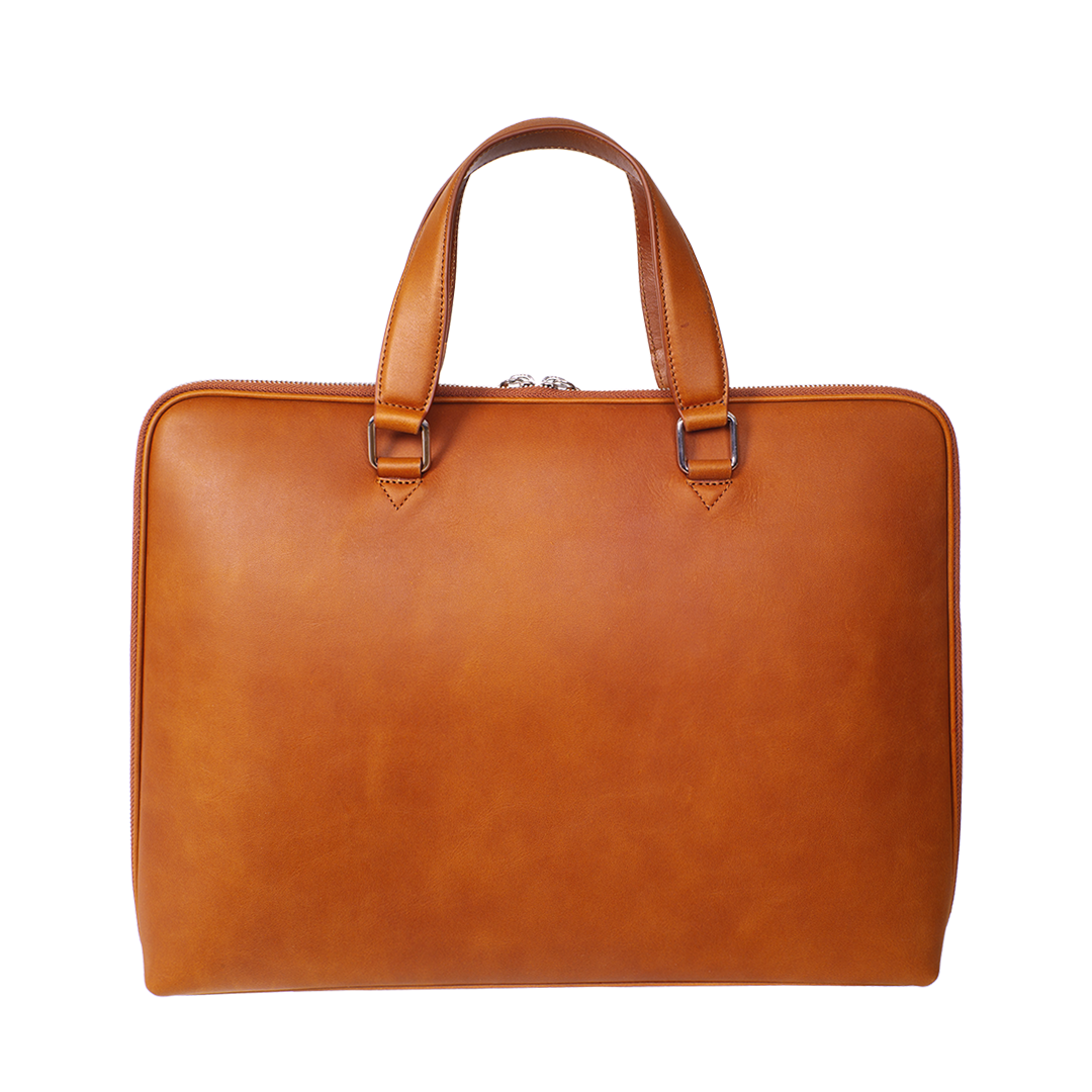 Businesstasche Laptoptasche 14 Zoll glattes Leder Cognac - Corf Offermann
