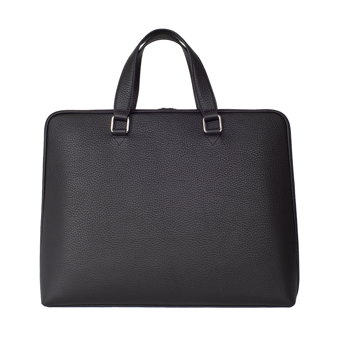 Businesstasche Laptoptasche 14 Zoll geprägtes Leder Schwarz - Corf Offermann