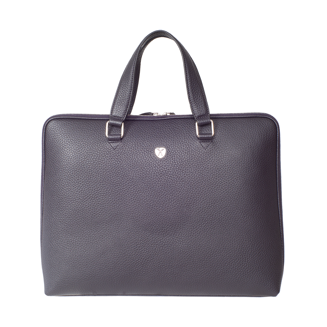 Businesstasche Laptoptasche 14 Zoll geprägtes Leder dunkel blau - Corf Offermann
