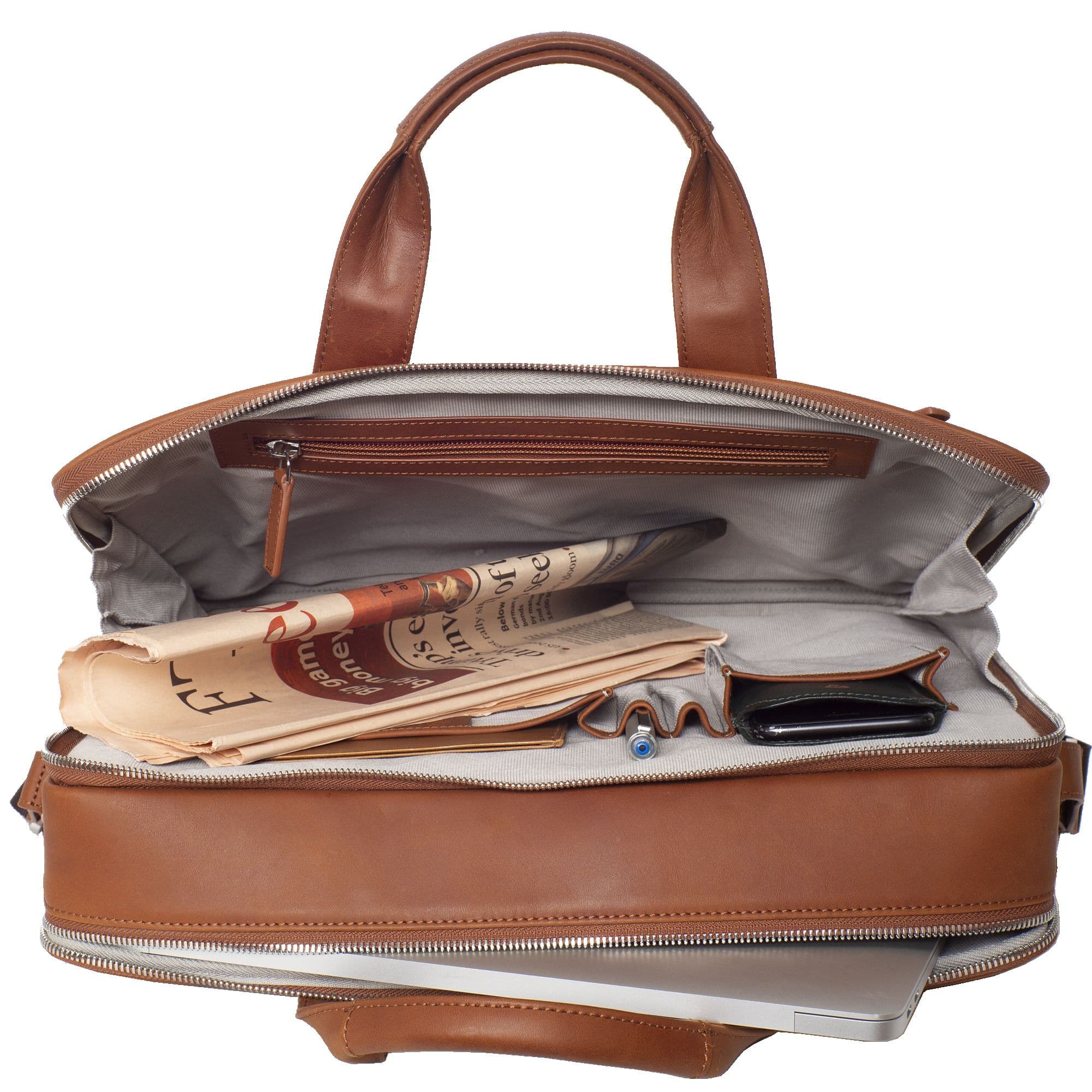 Laptoptasche Businesstasche 15 Zoll Leder cognac - Corf Offermann