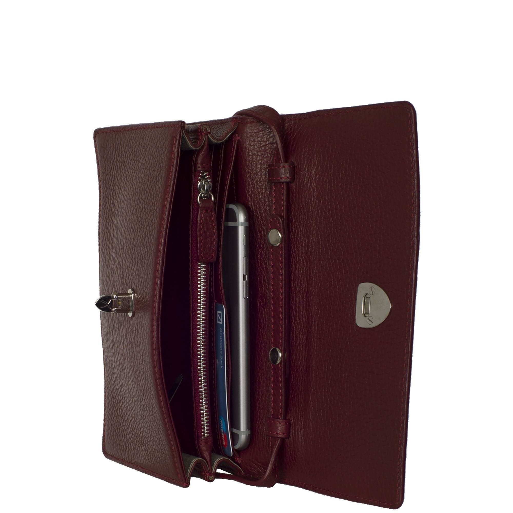 Handtasche Clutch Leder bordeauxrot - Corf Offermann