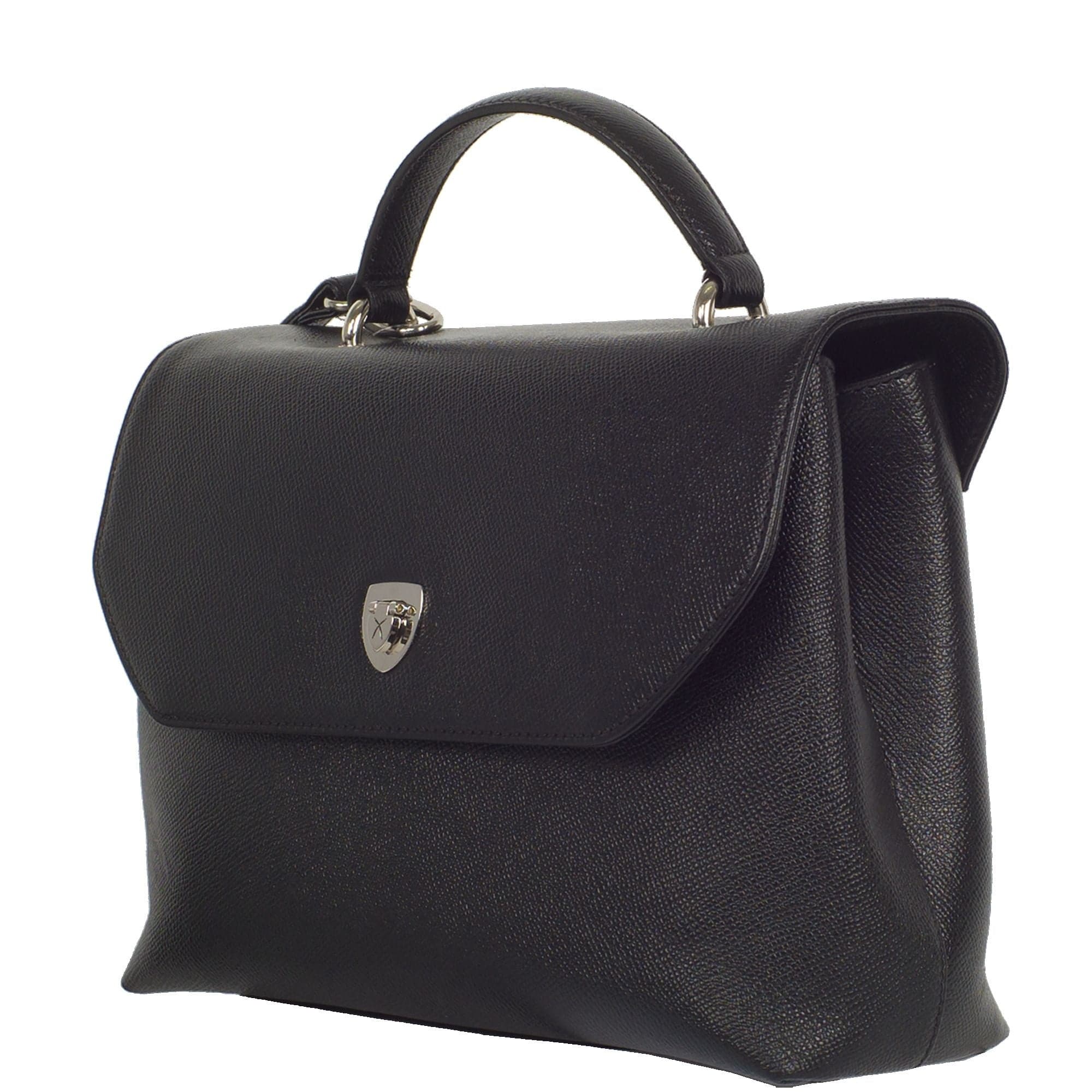 Handtasche Schultertasche Leder schwarz - Corf Offermann