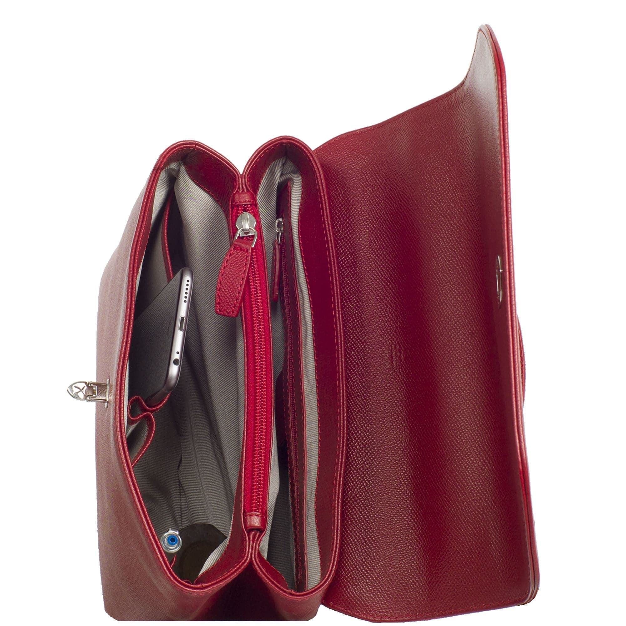 Handtasche Schultertasche Leder rot - Corf Offermann