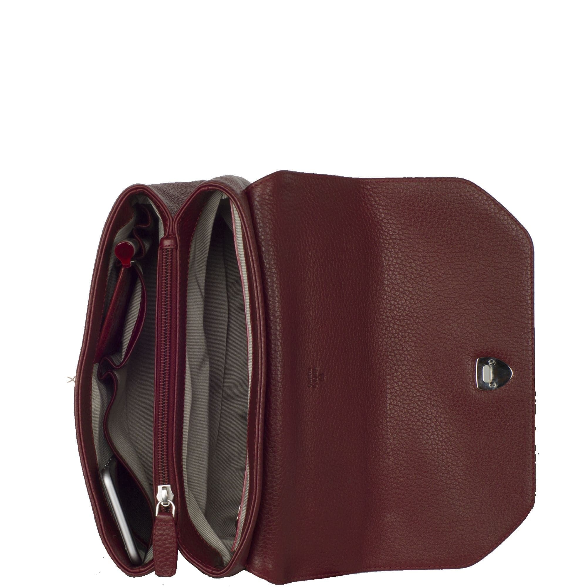 Handtasche Schultertasche Leder bordeauxrot - Corf Offermann