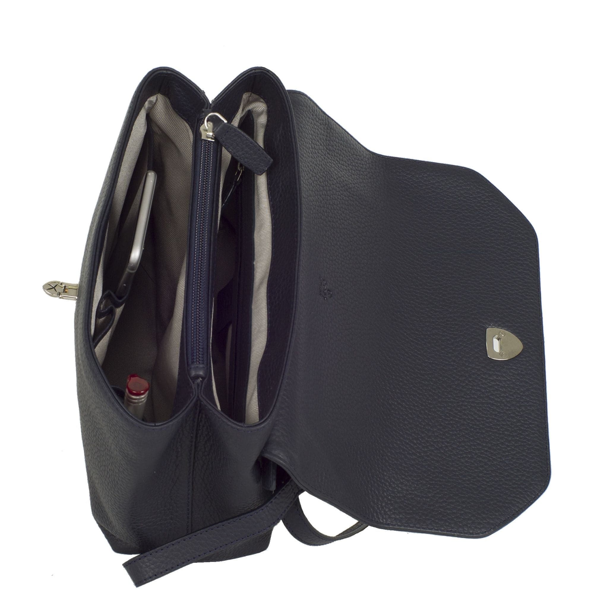 Handtasche Schultertasche Leder blau - Corf Offermann