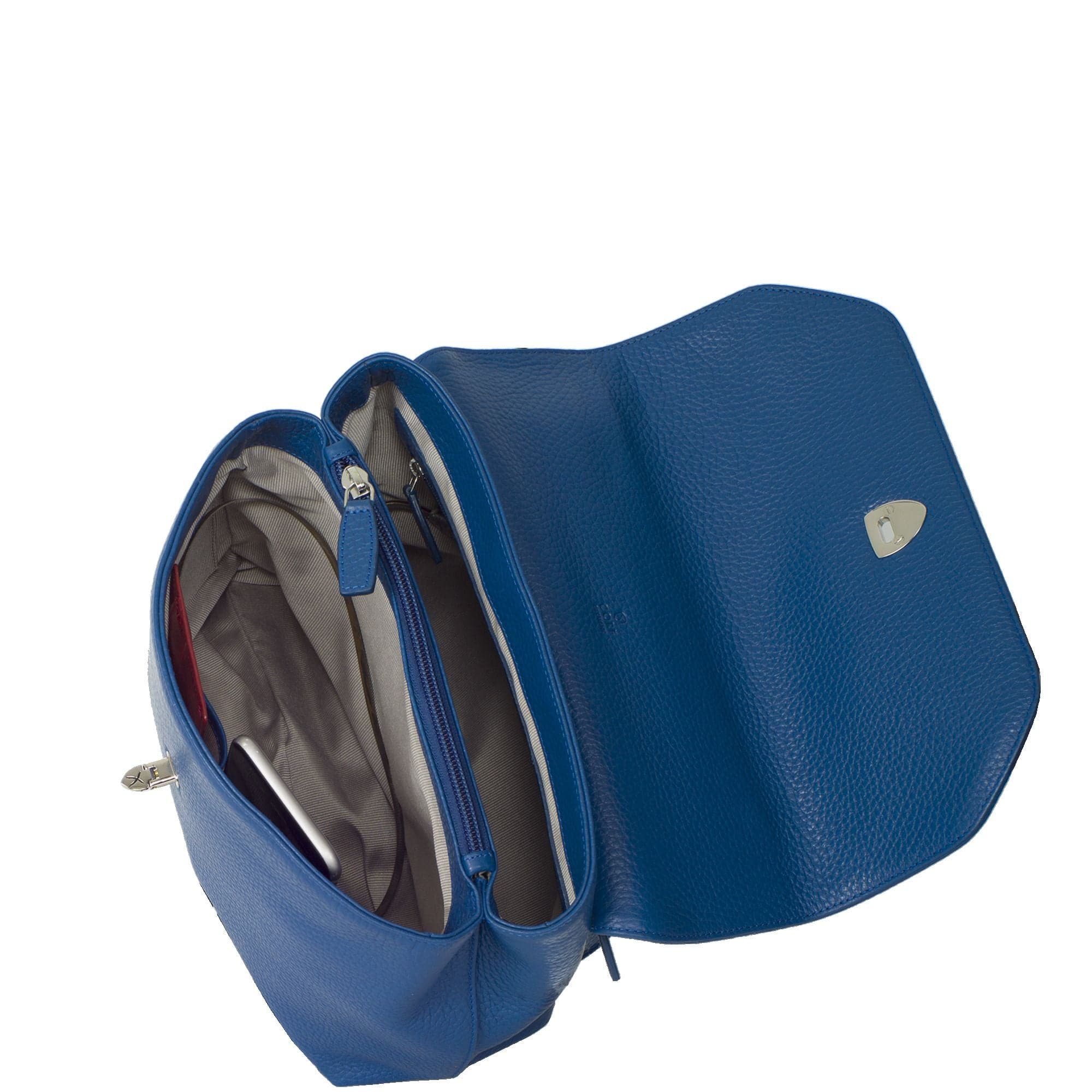 Handtasche Schultertasche Leder hellblau - Corf Offermann