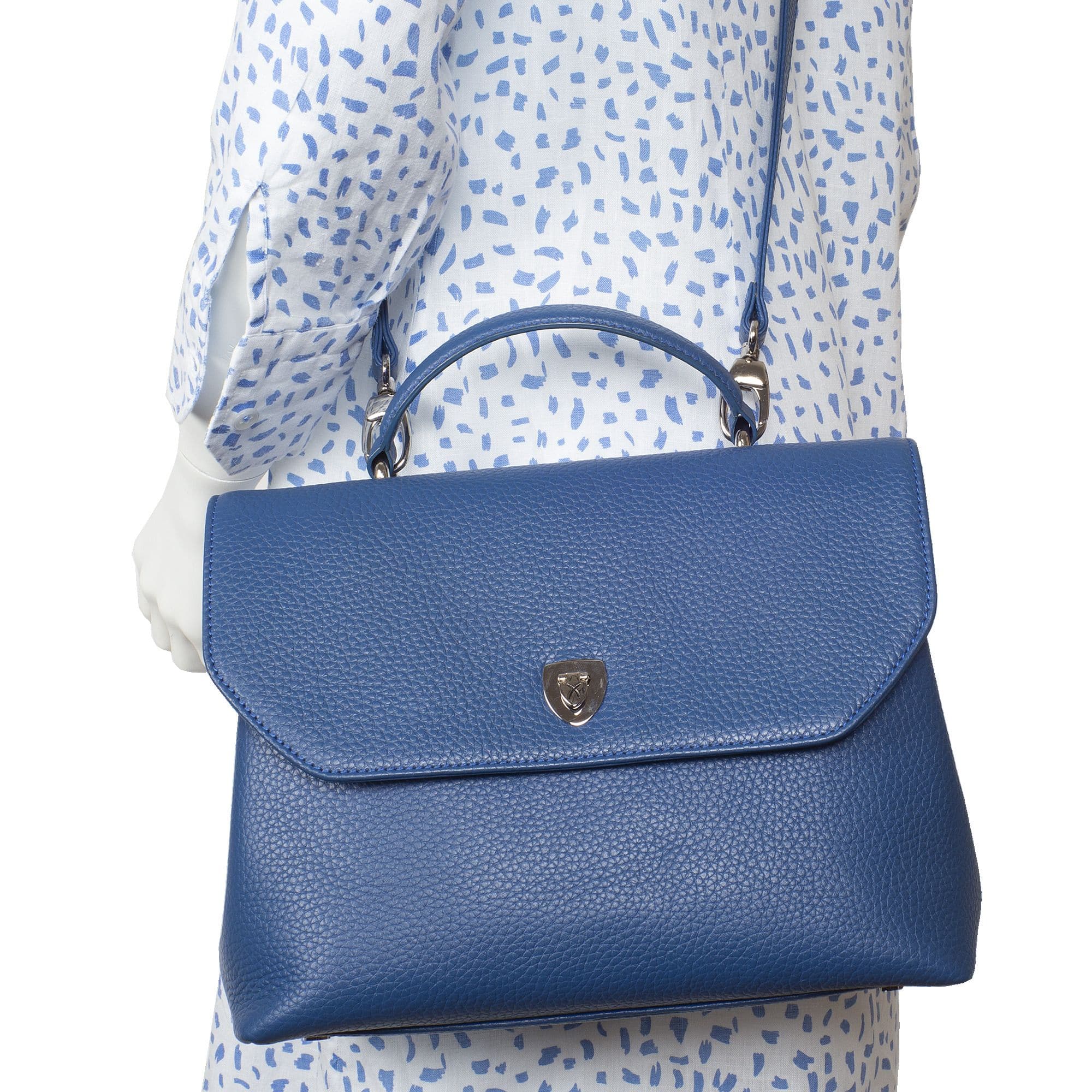 Handtasche Schultertasche Leder hellblau - Corf Offermann