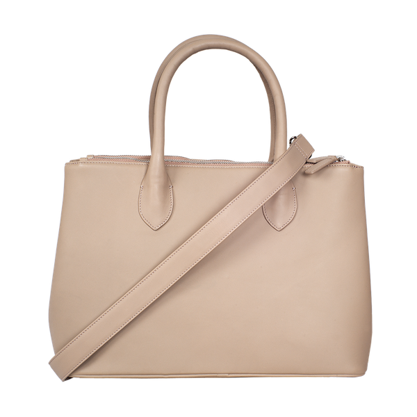 Handtasche Businesstasche 13 Zoll glattes Leder beige - Corf Offermann