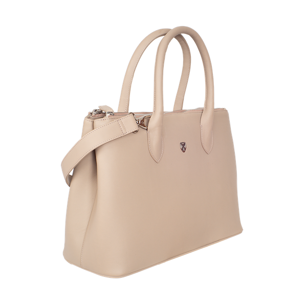 Handtasche Businesstasche 13 Zoll glattes Leder beige - Corf Offermann