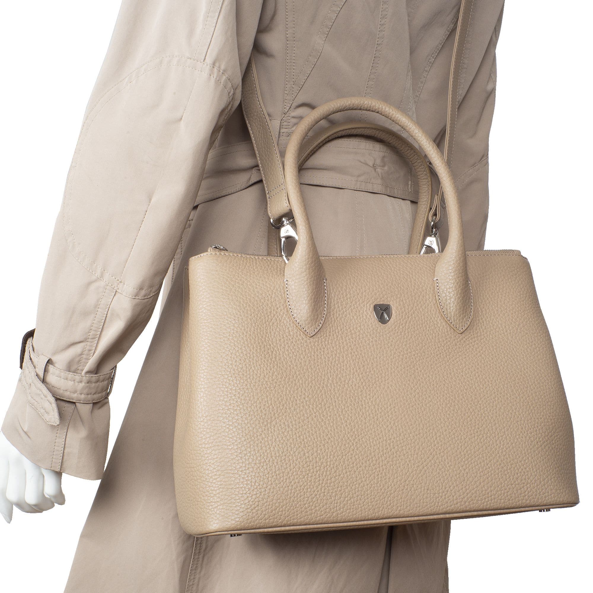 Handtasche Businesstasche 13 Zoll Leder beige - Corf Offermann