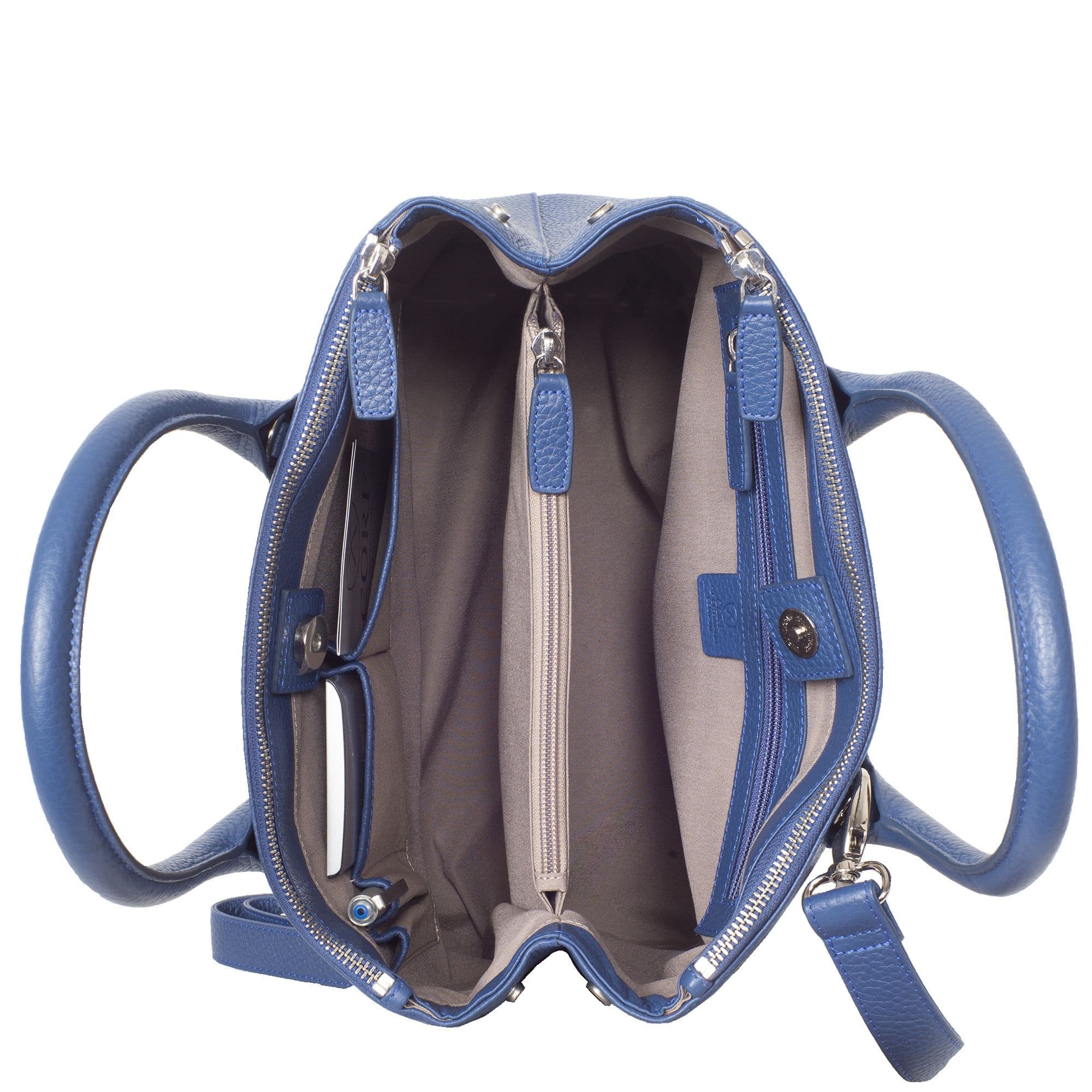 Handtasche Businesstasche 13 Zoll Leder hellblau - Corf Offermann