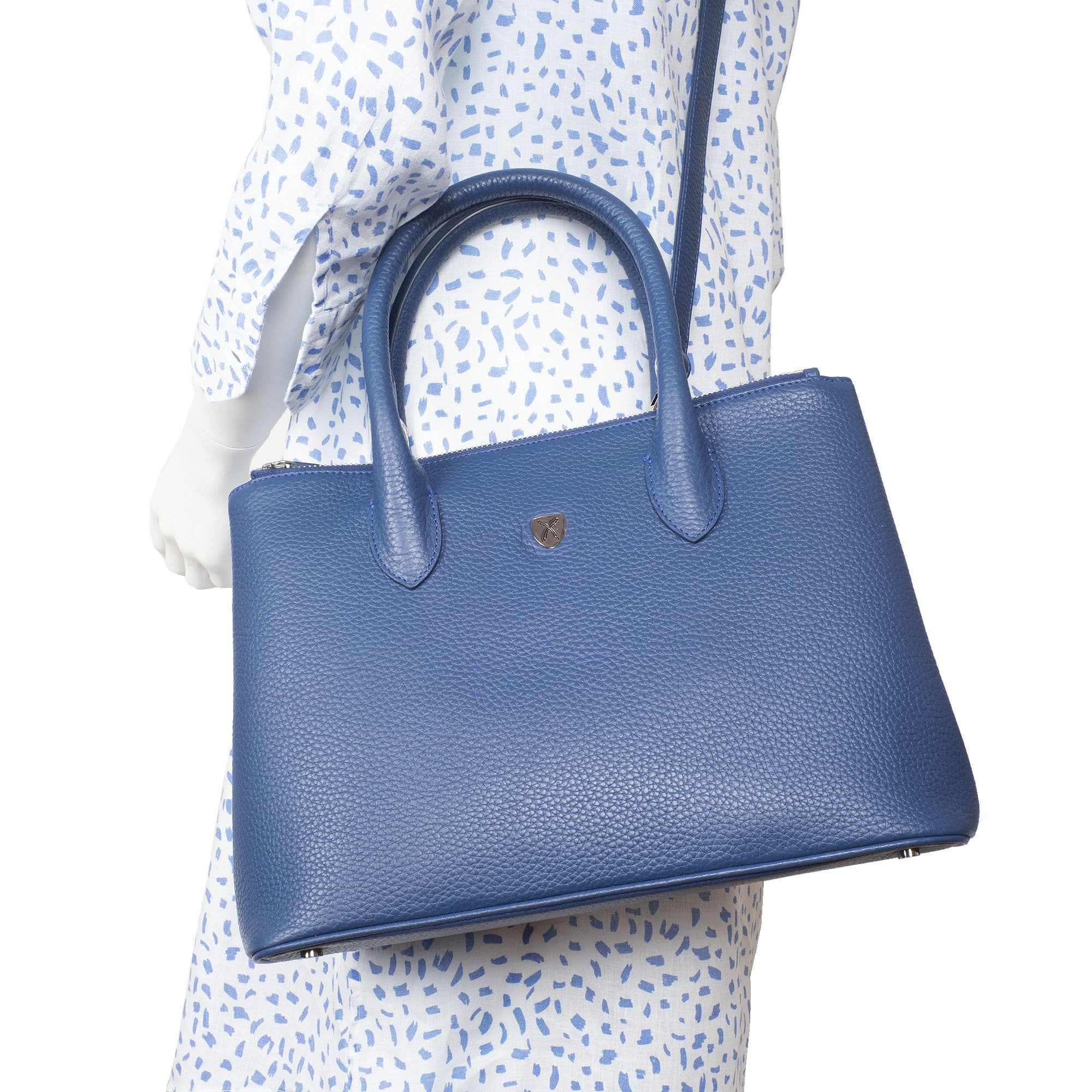 Handtasche Businesstasche 13 Zoll Leder hellblau - Corf Offermann