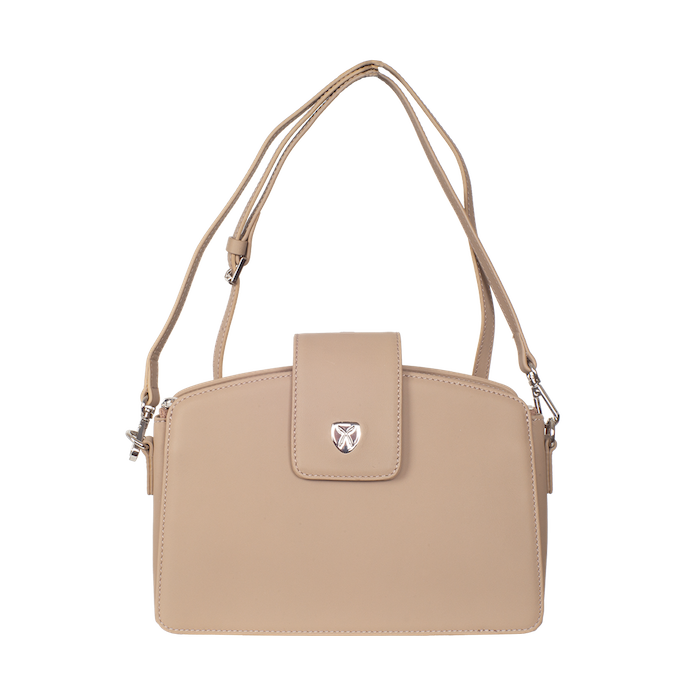 Handtasche Schultertasche Glattleder beige - Corf Offermann