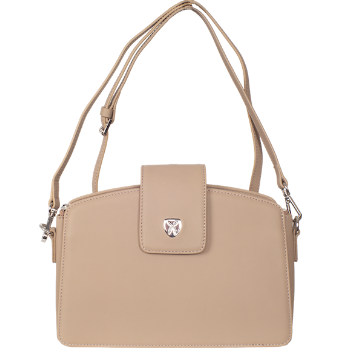 Handtasche Schultertasche Glattleder beige - Corf Offermann