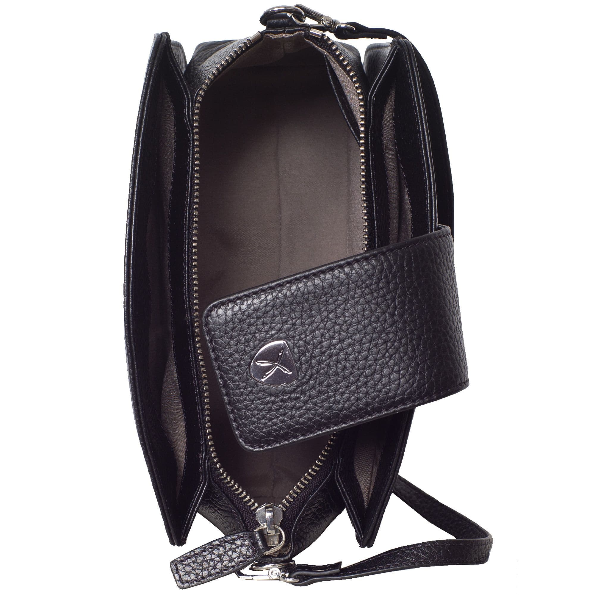 Handtasche Schultertasche Leder schwarz - Corf Offermann