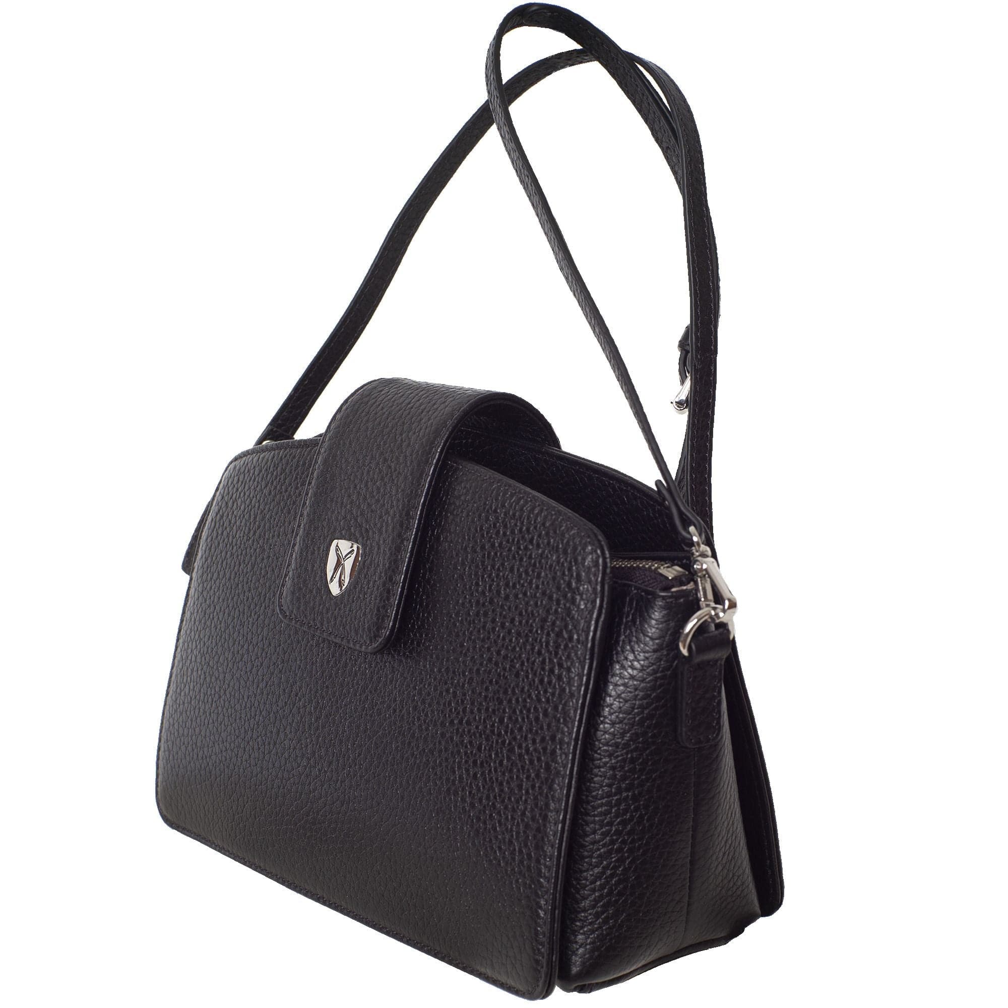 Handtasche Schultertasche Leder schwarz - Corf Offermann