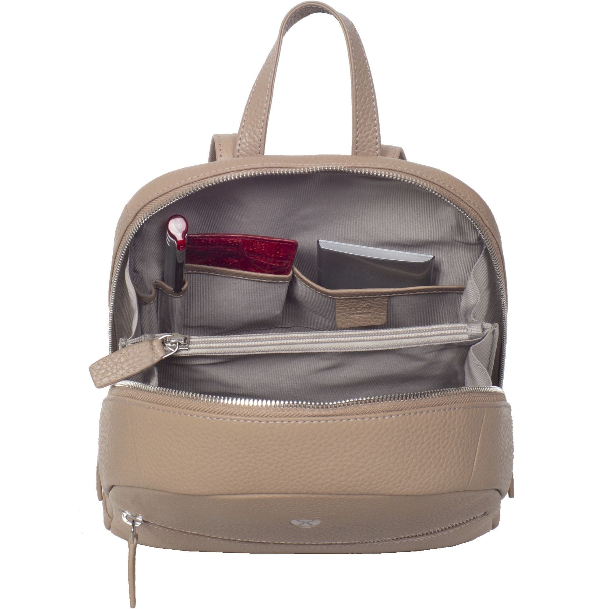 Damenrucksack Lederrucksack 10 Zoll Leder beige - Corf Offermann