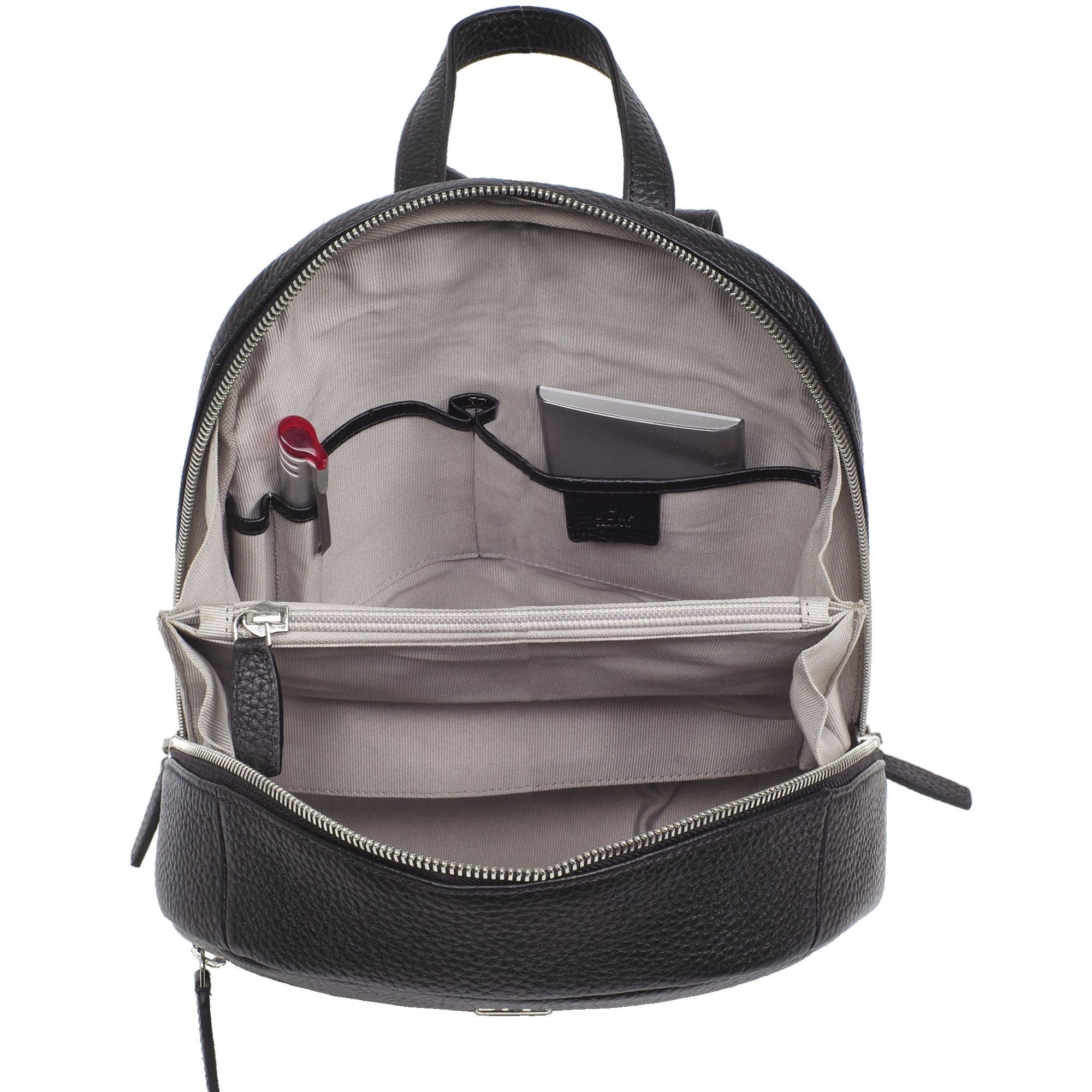 Damenrucksack Lederrucksack 10 Zoll Leder schwarz - Corf Offermann