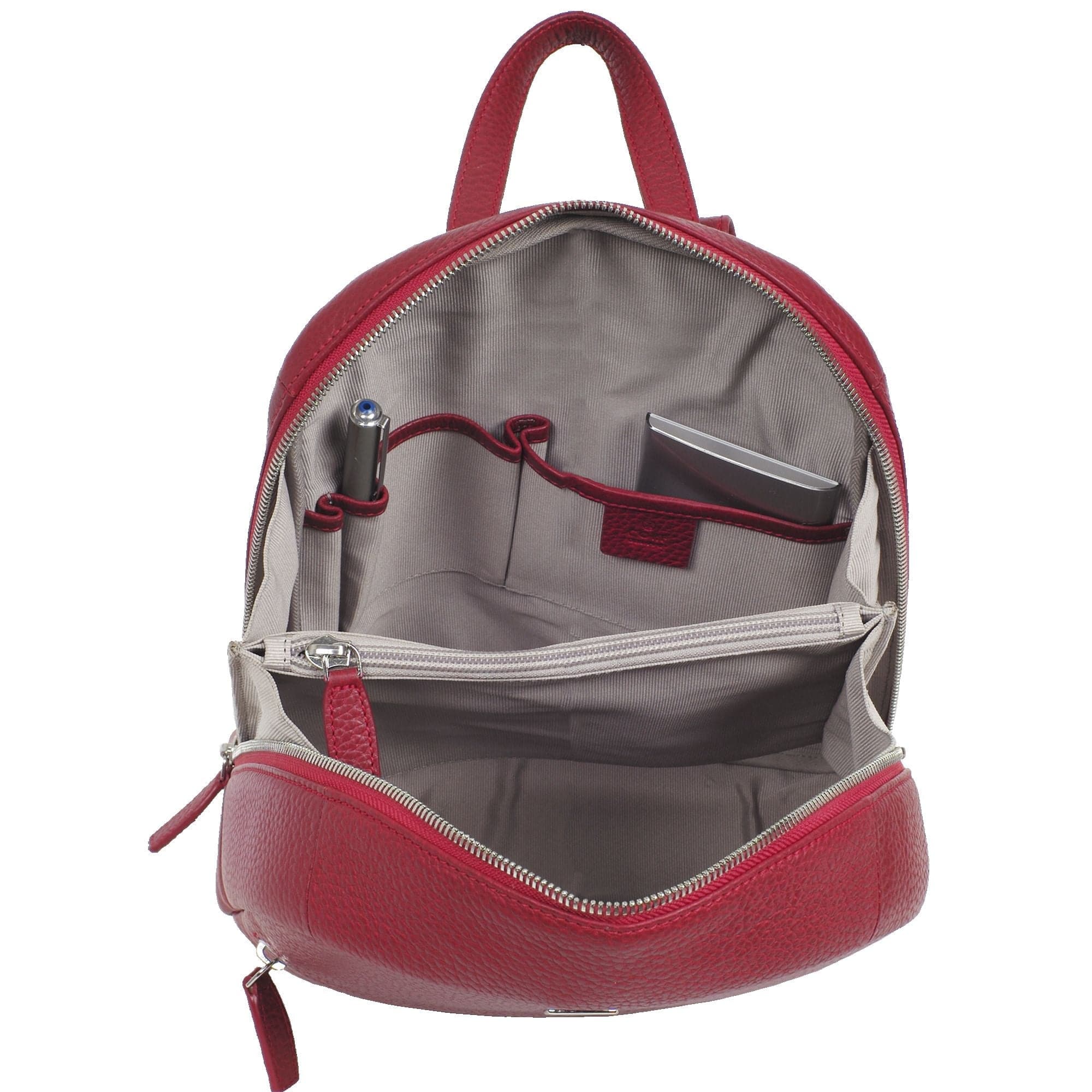 Damenrucksack Lederrucksack 10 Zoll Leder rot - Corf Offermann