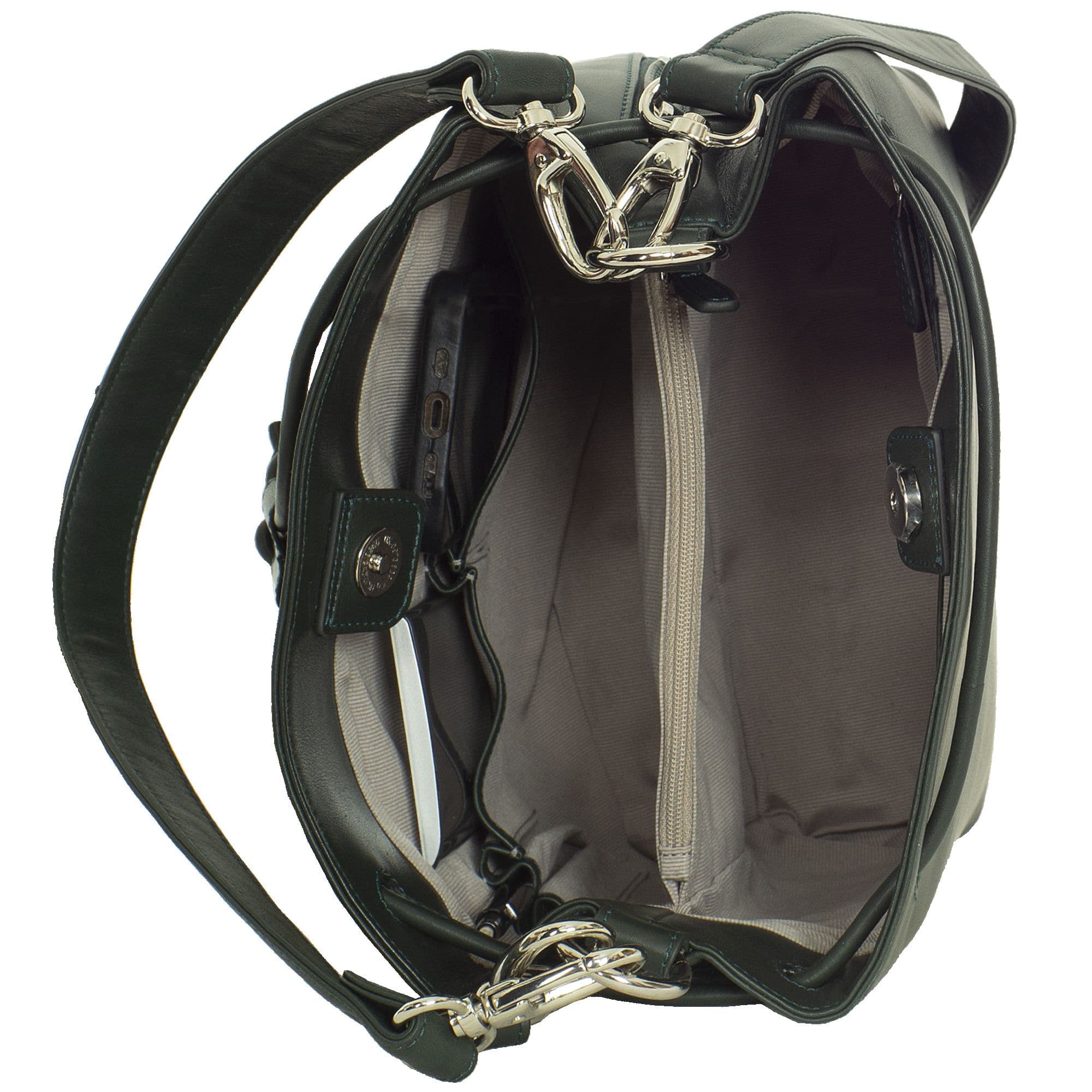 Handtasche Umhängetasche 10 Zoll Leder grün - Corf Offermann