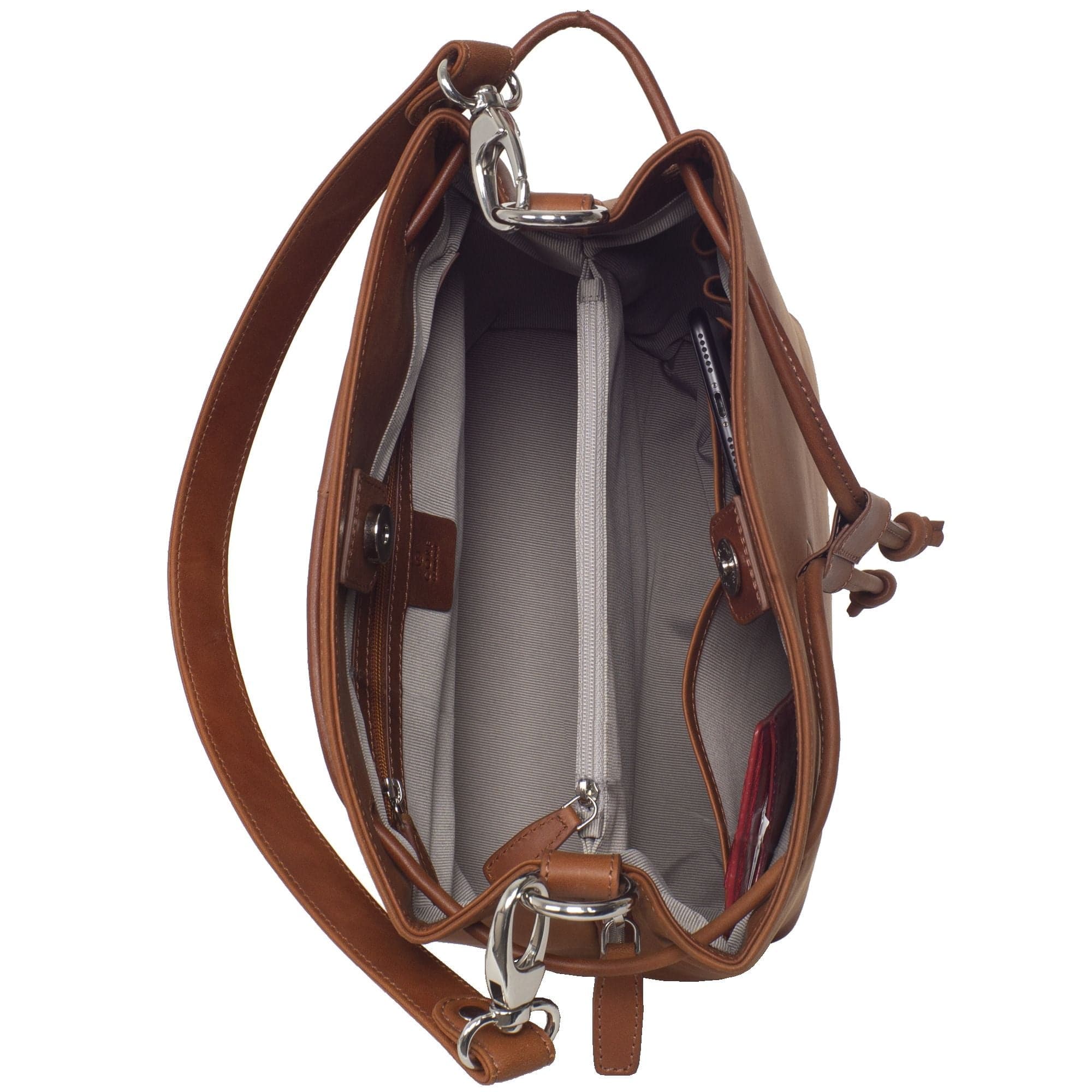 Handtasche Umhängetasche 10 Zoll Leder cognac - Corf Offermann