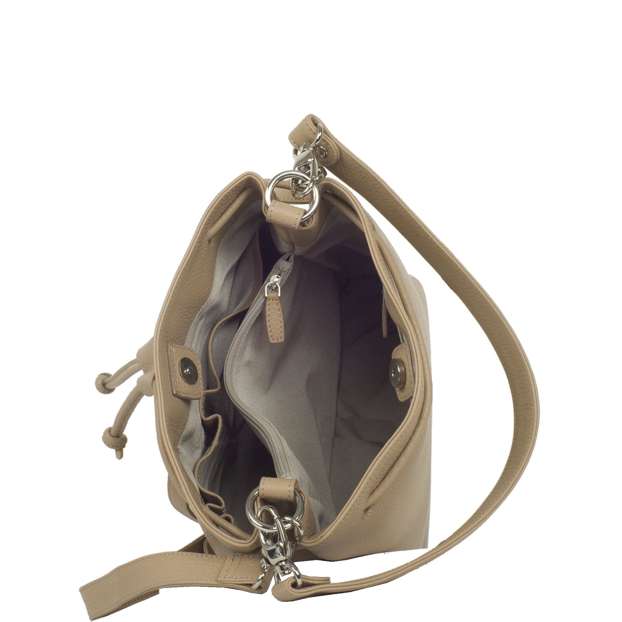 Handtasche Umhängetasche 10 Zoll Leder beige - Corf Offermann