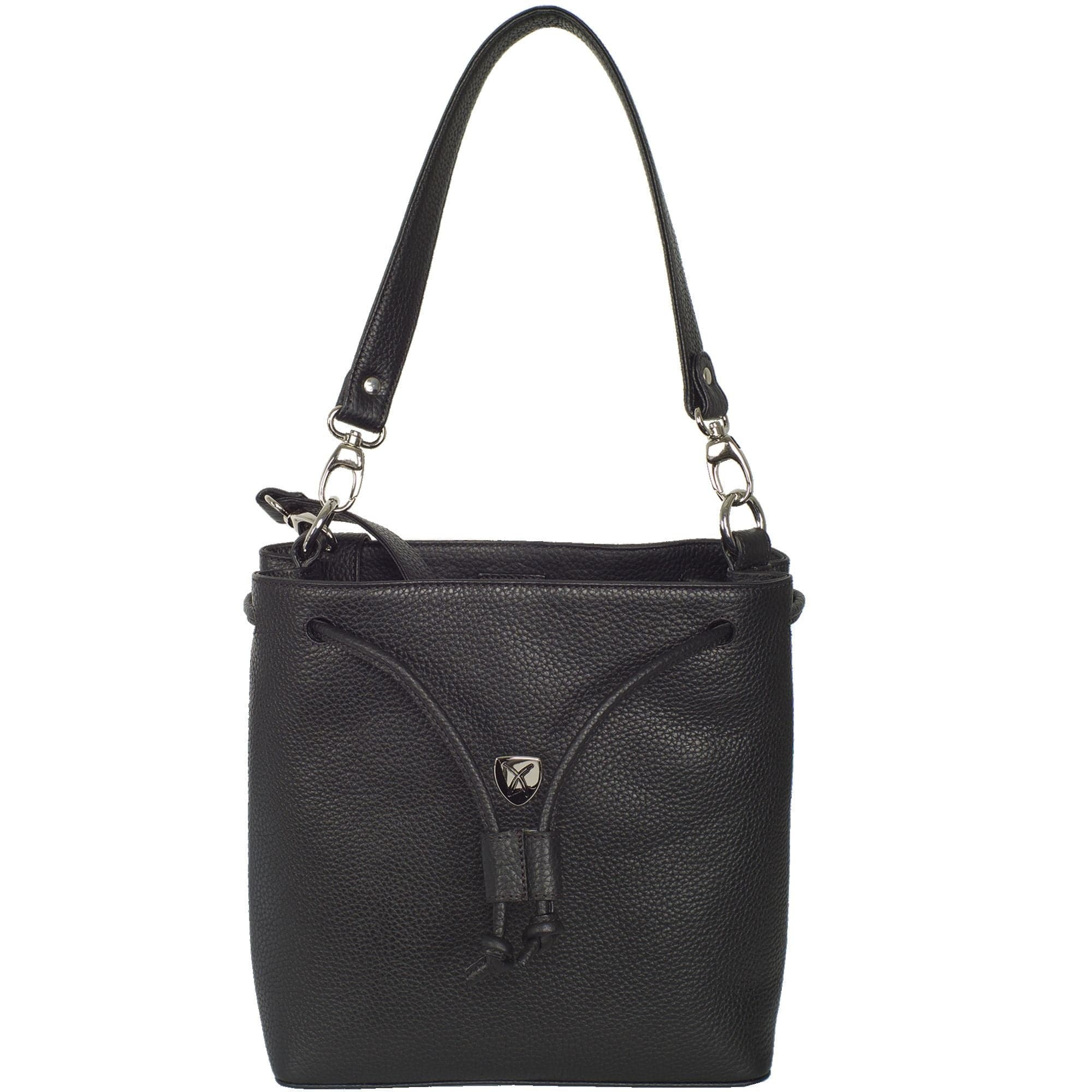 Handtasche Umhängetasche 10 Zoll Leder schwarz - Corf Offermann