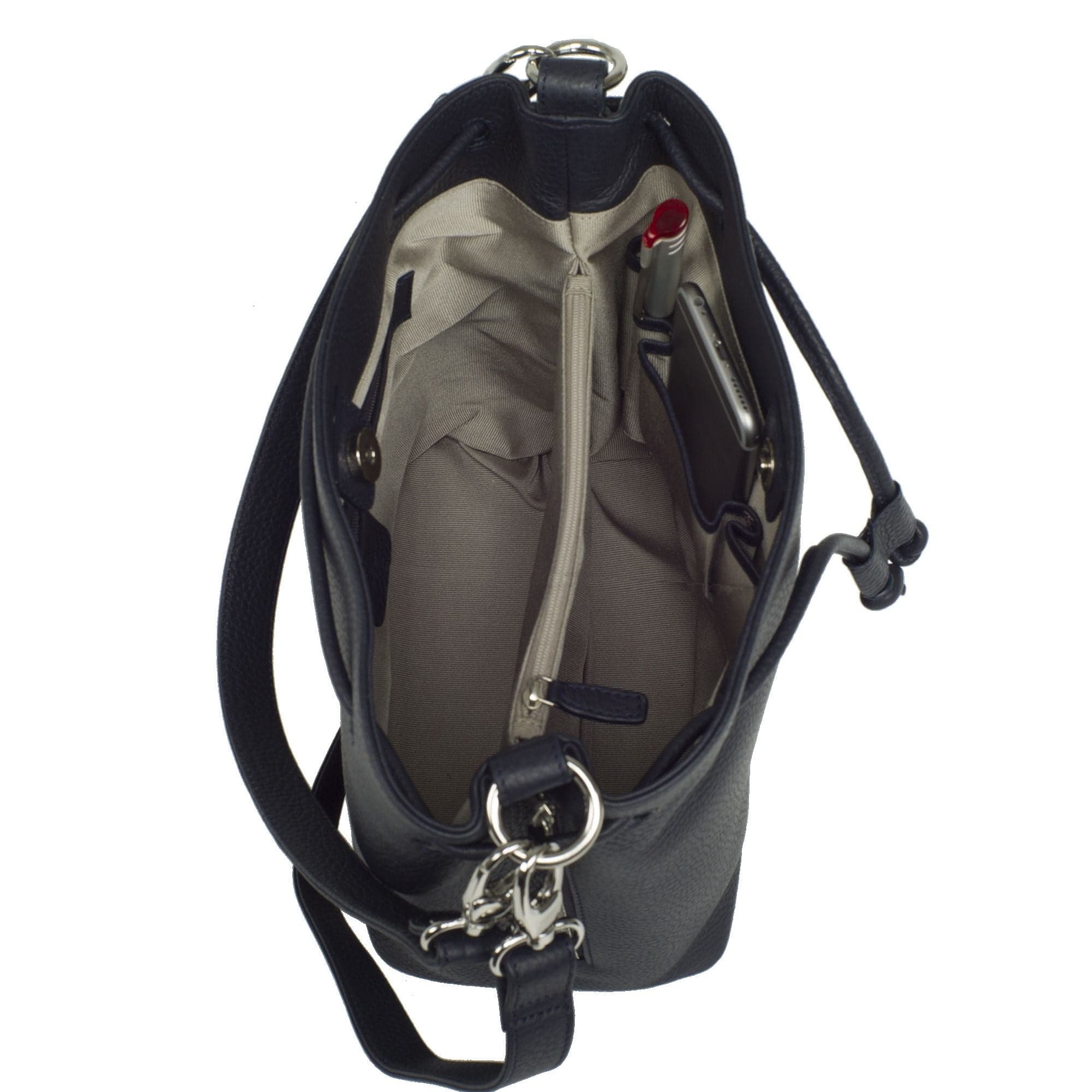 Handtasche Umhängetasche 10 Zoll Leder schwarz - Corf Offermann