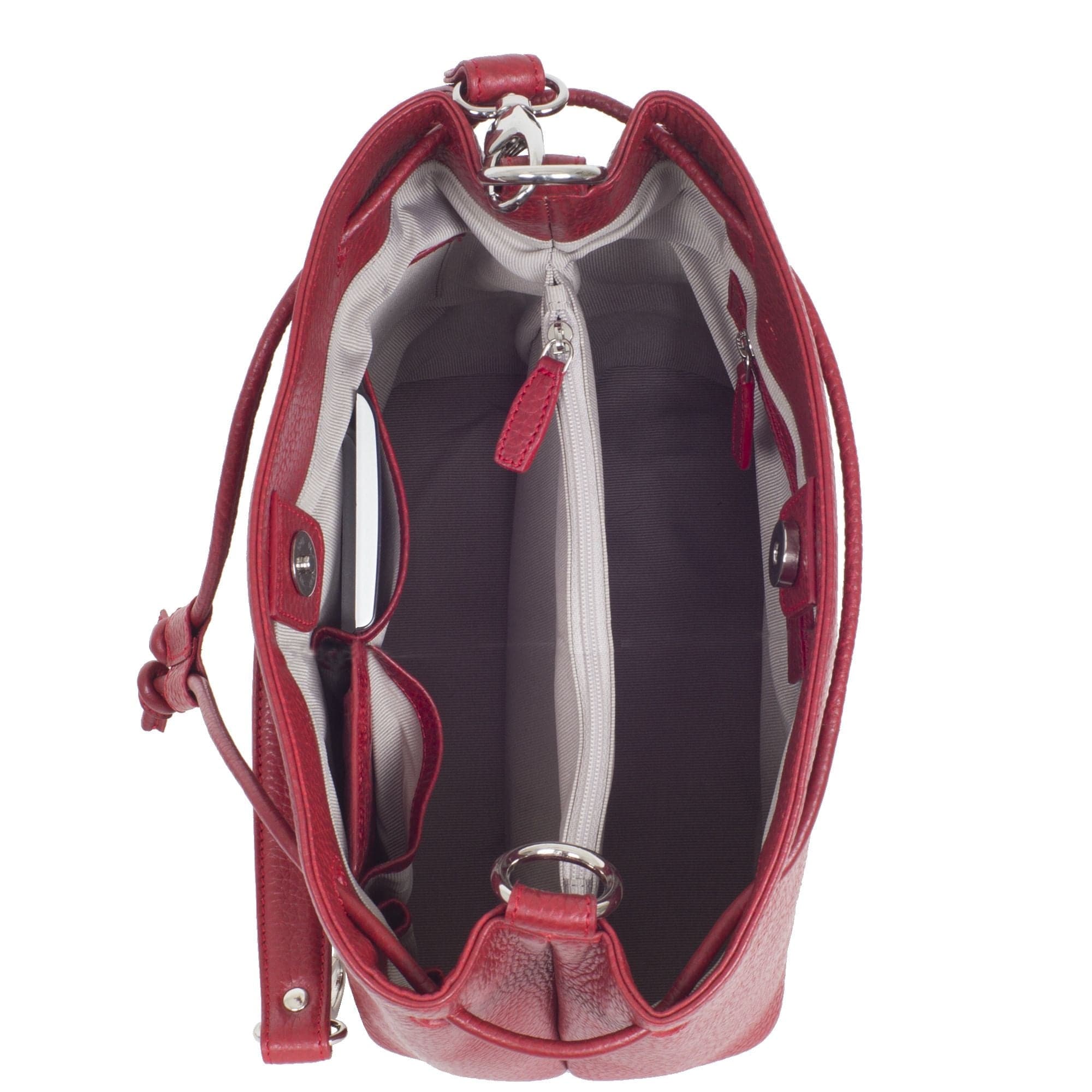 Handtasche Umhängetasche 10 Zoll Leder rot - Corf Offermann