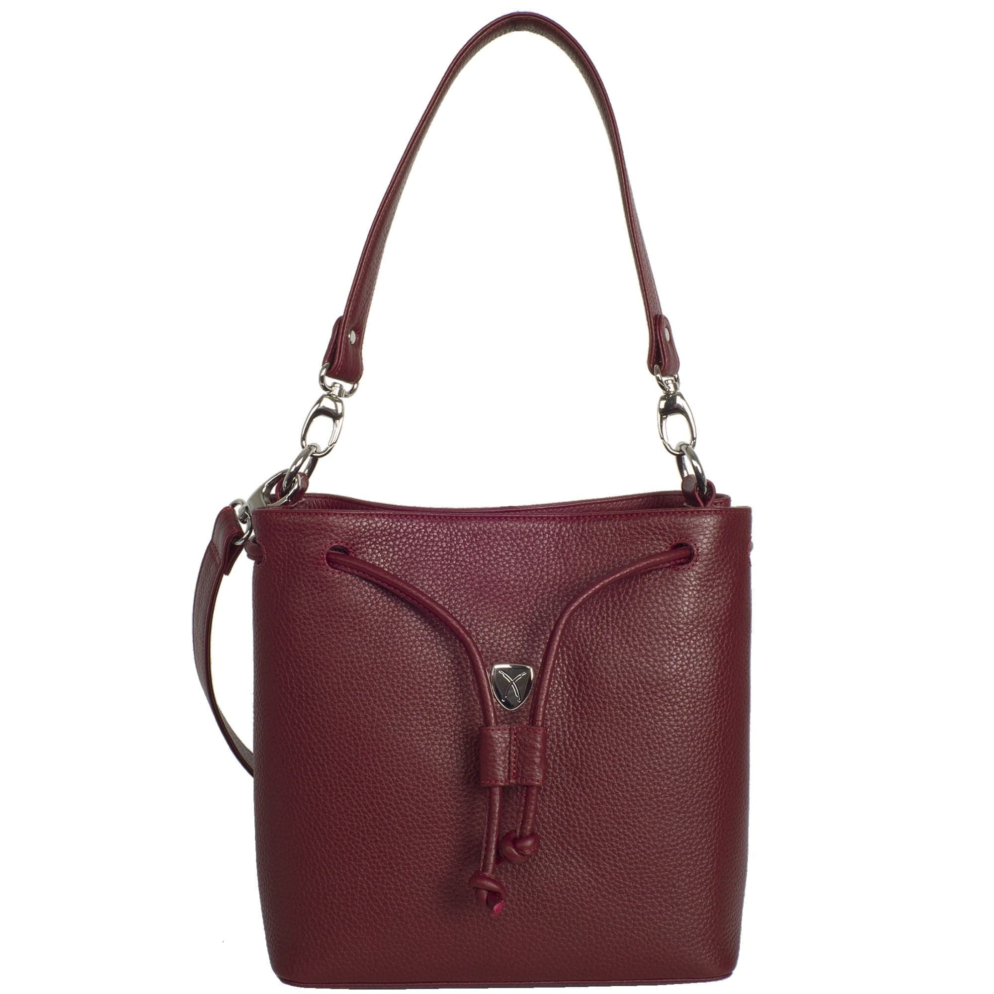 Handtasche Umhängetasche 10 Zoll Leder bordeauxrot - Corf Offermann