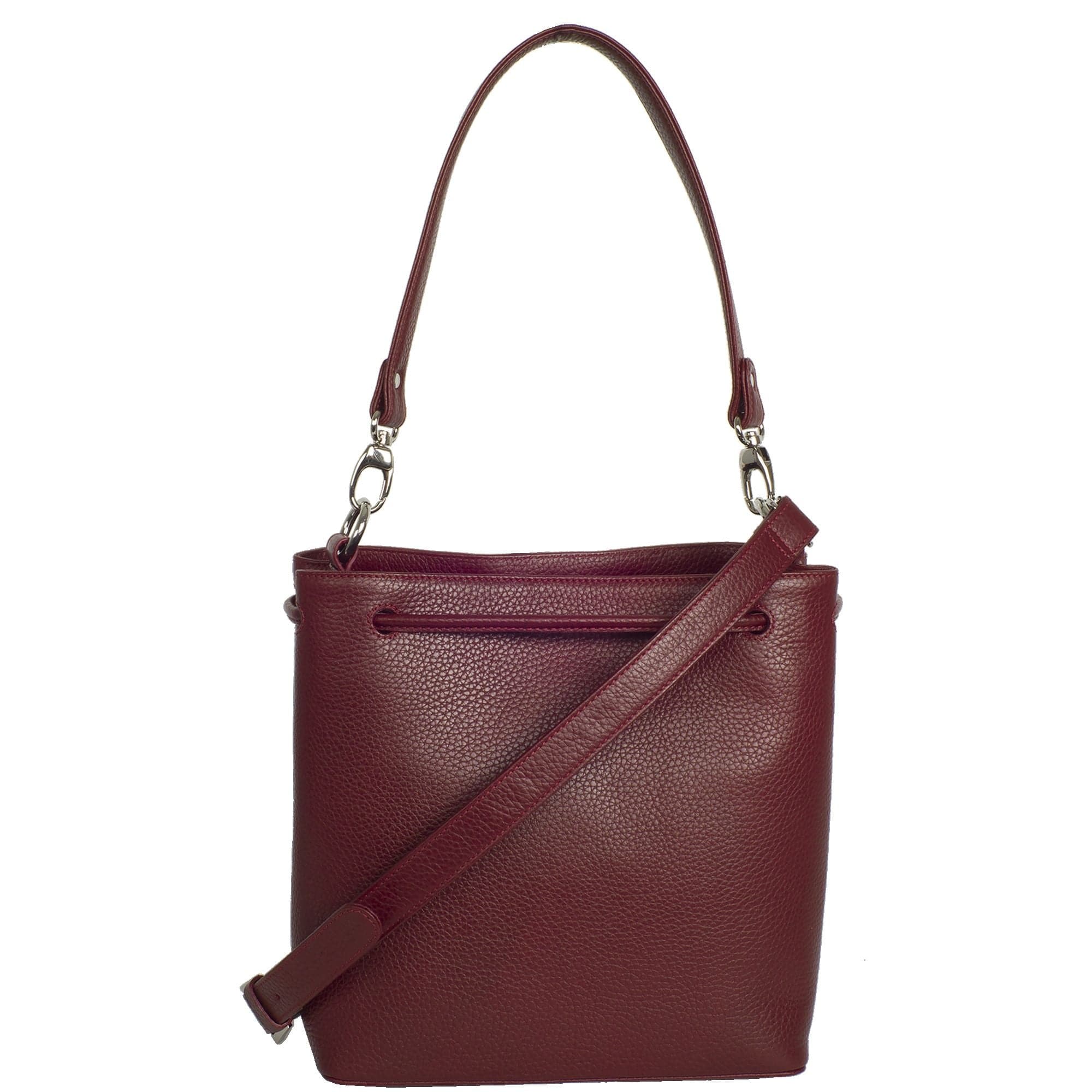 Handtasche Umhängetasche 10 Zoll Leder bordeauxrot - Corf Offermann