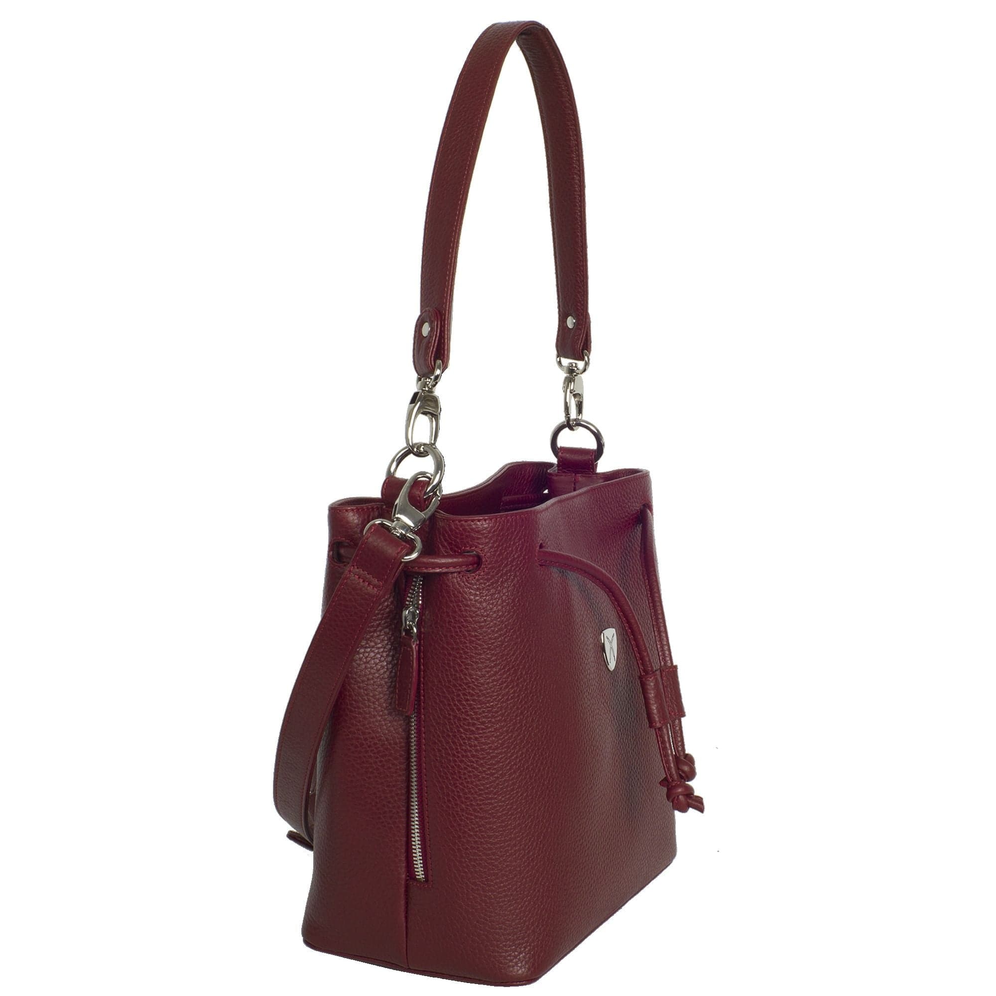 Handtasche Umhängetasche 10 Zoll Leder bordeauxrot - Corf Offermann