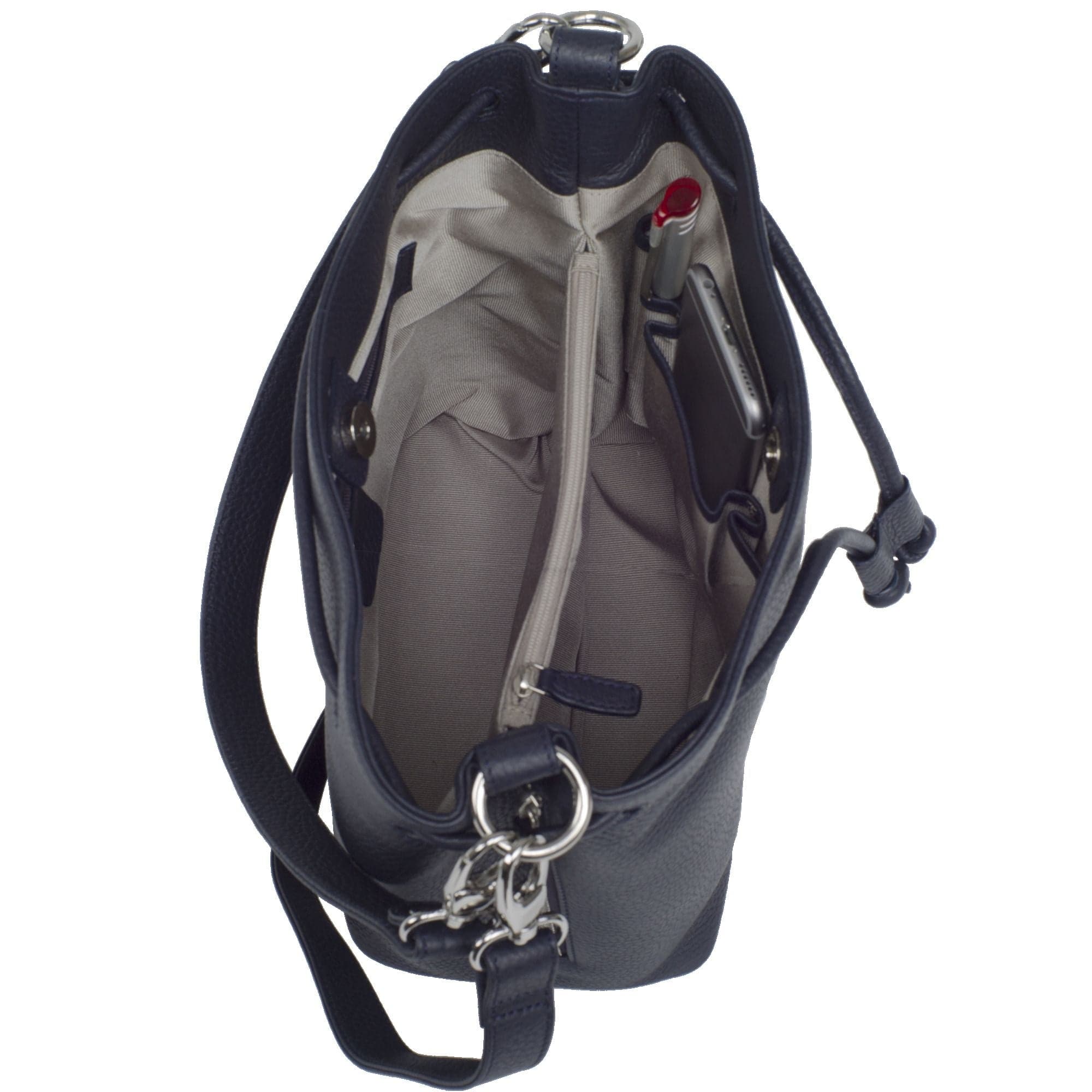 Handtasche Umhängetasche 10 Zoll Leder blau - Corf Offermann