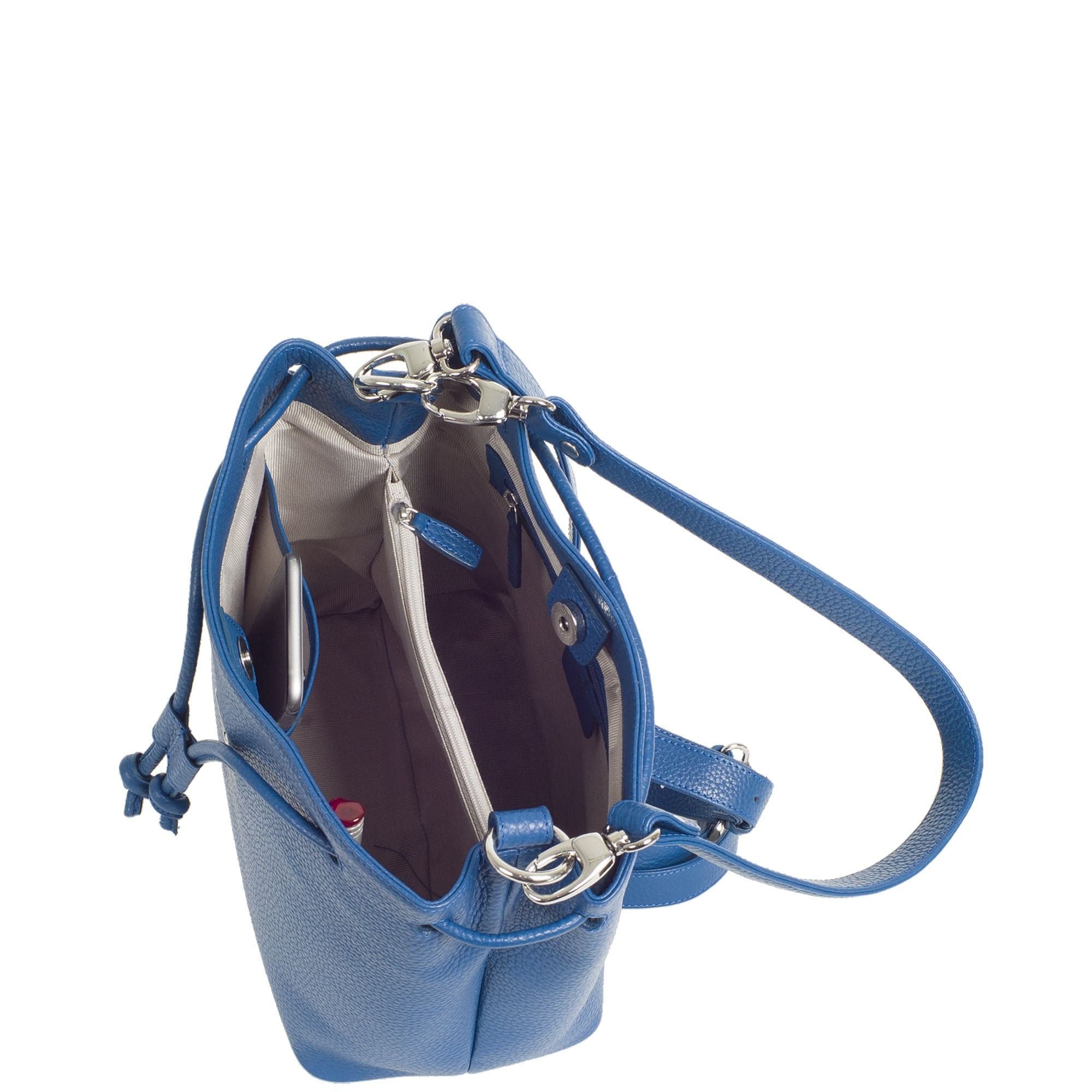 Handtasche Umhängetasche 10 Zoll Leder blau - Corf Offermann