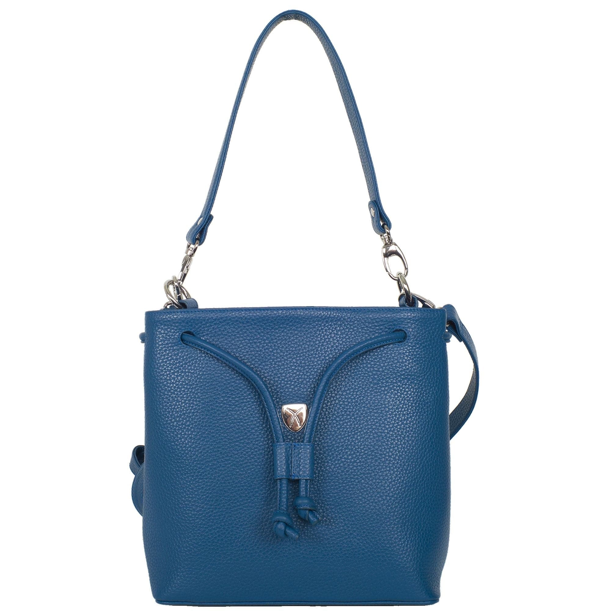 Handtasche Umhängetasche 10 Zoll Leder blau - Corf Offermann