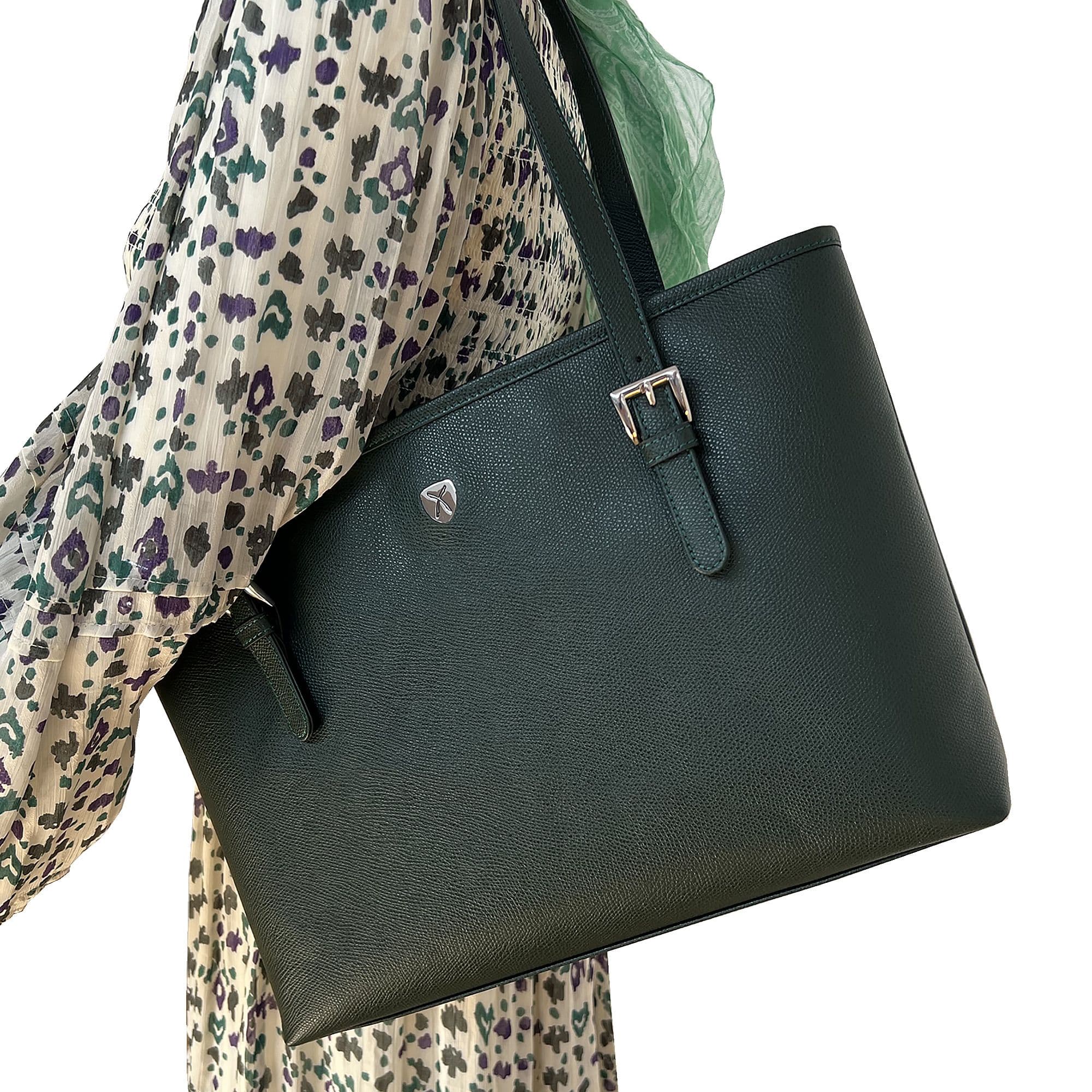 Handtasche Shopper 13 Zoll Leder grün - Corf Offermann