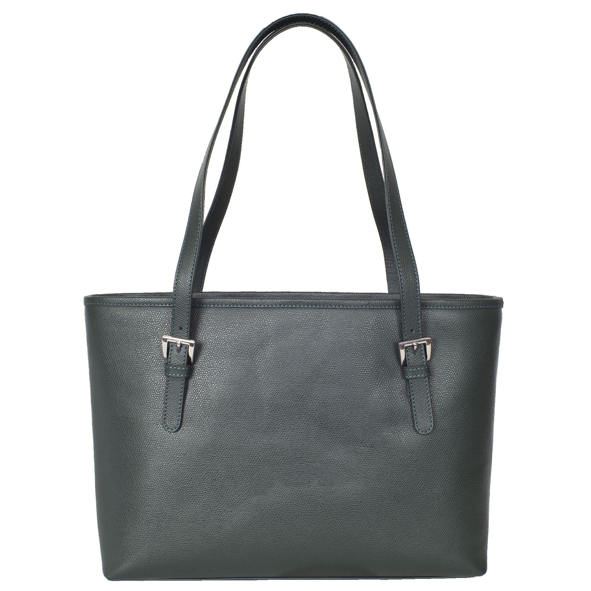 Handtasche Shopper 13 Zoll Leder grün - Corf Offermann