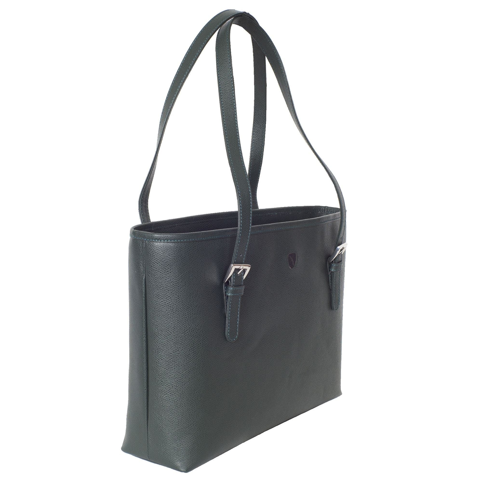 Handtasche Shopper 13 Zoll Leder grün - Corf Offermann