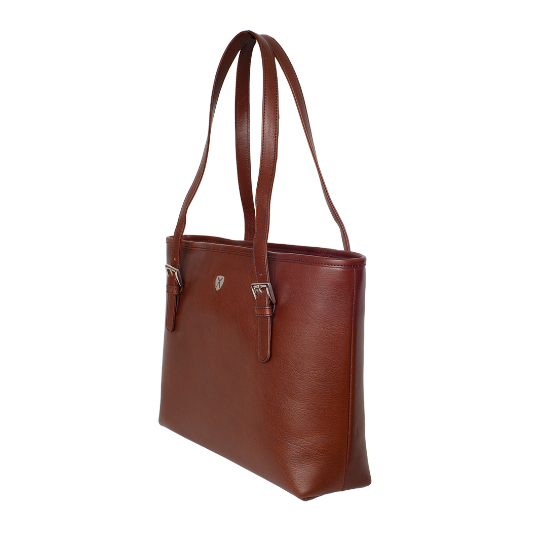 Handtasche Shopper 13 Zoll Leder braun