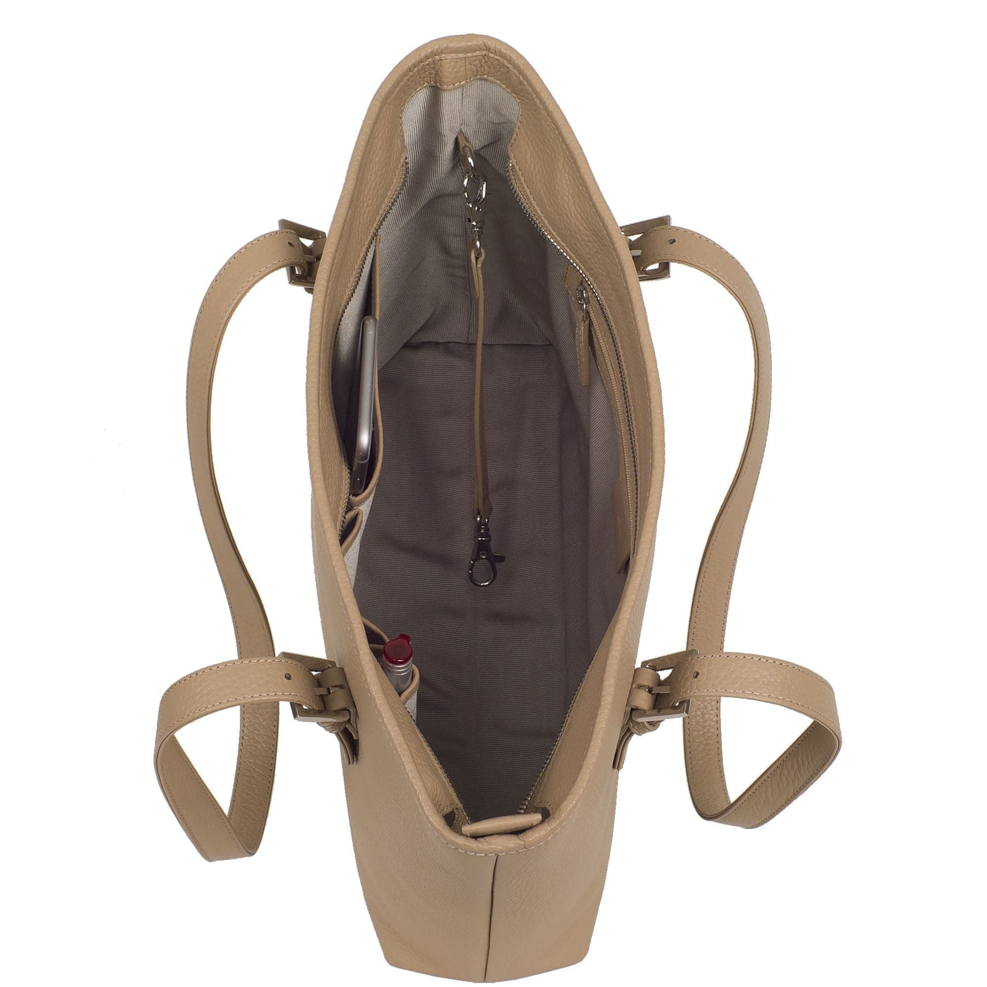 Handtasche Shopper 13 Zoll Leder beige - Corf Offermann