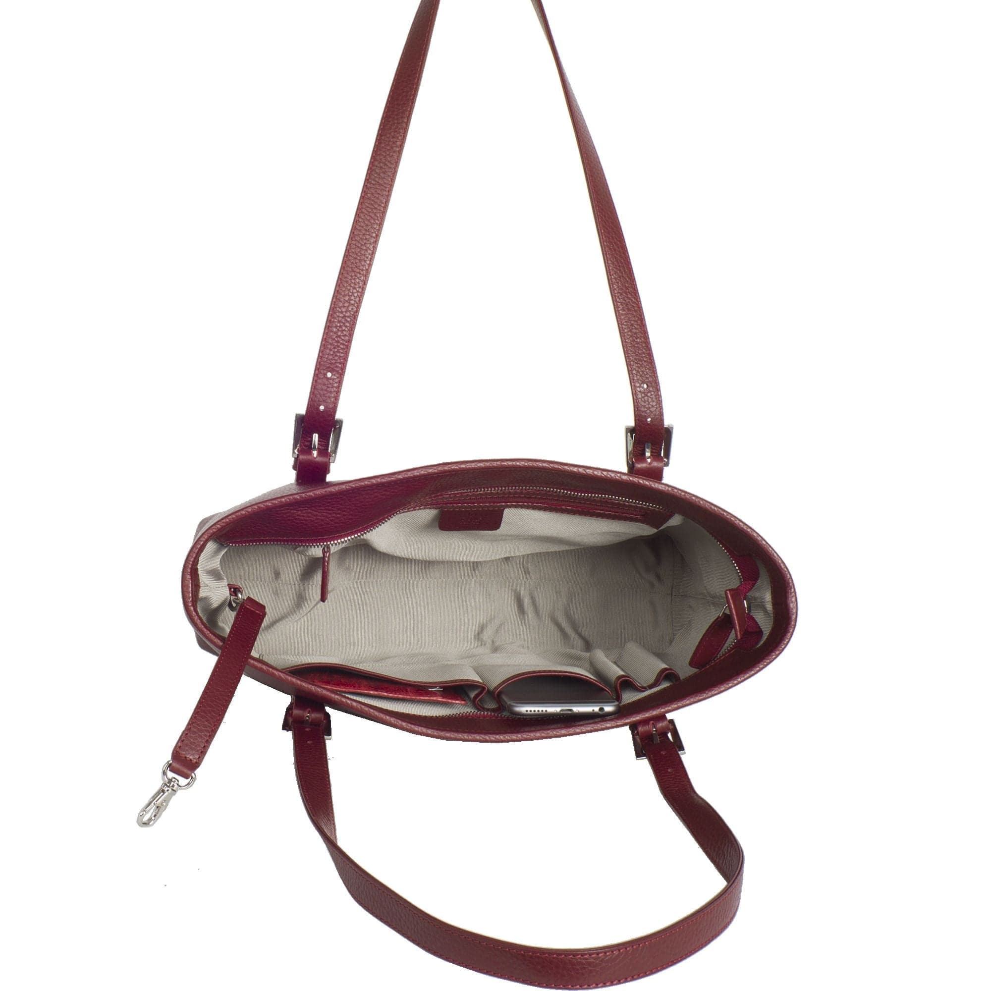 Handtasche Shopper 13 Zoll Leder bordeauxrot - Corf Offermann