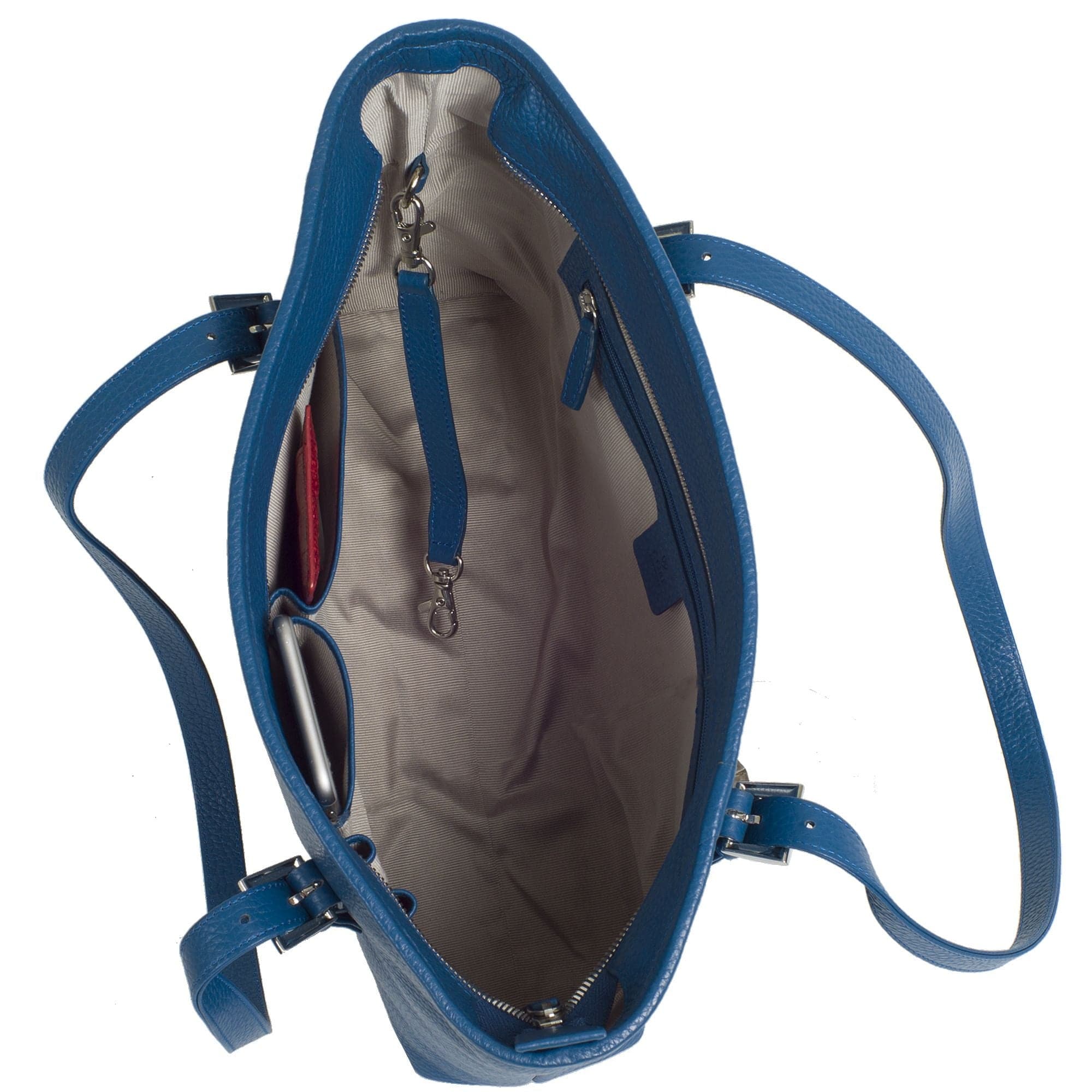 Handtasche Shopper 13 Zoll Leder hellblau - Corf Offermann